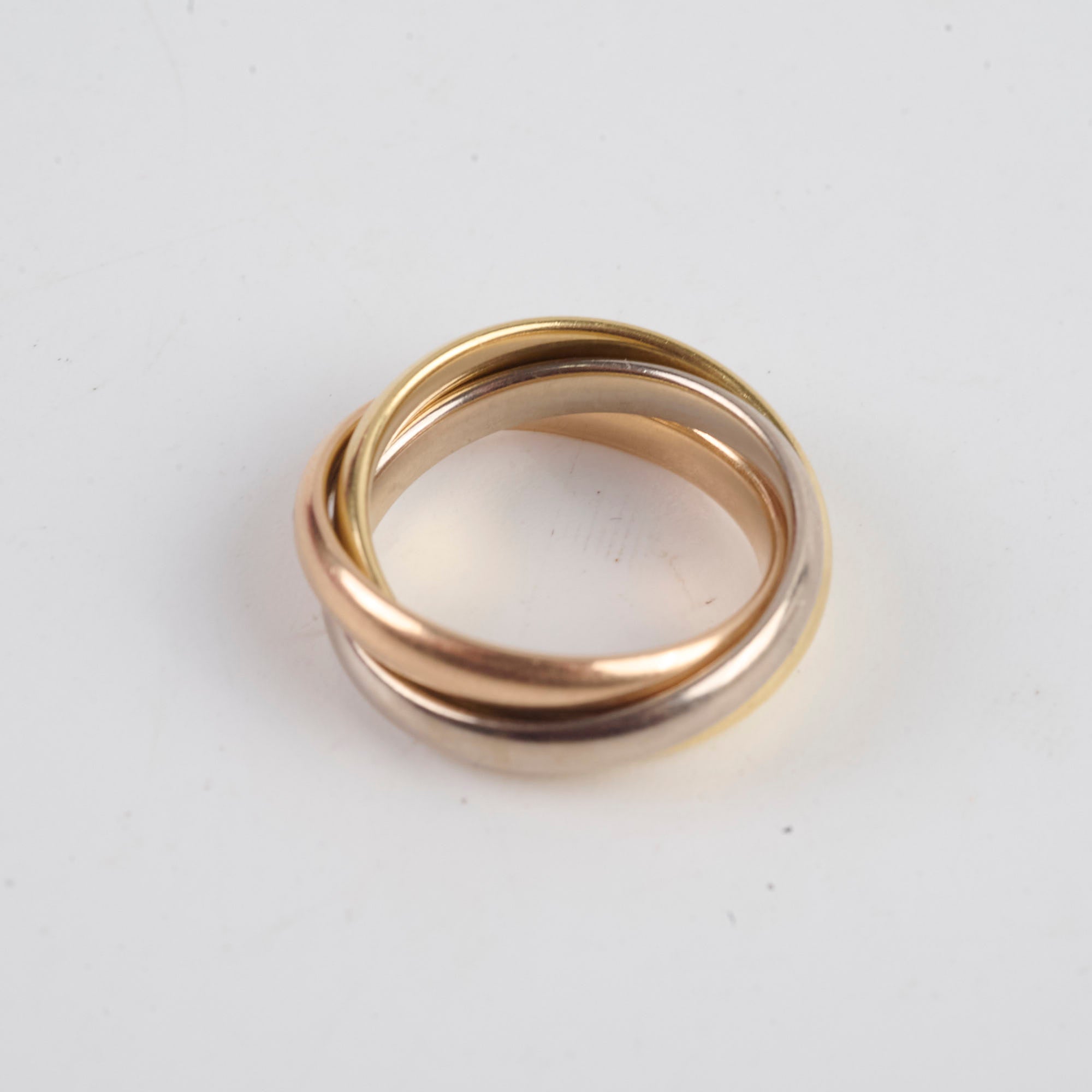 Cartier Trinity Ring Medium Model Size 51 - 18K Gold Tri-Color Interlocking Bands (2024) | Luxury Jewelry for Women, Anniversary Gift & Special Occasions