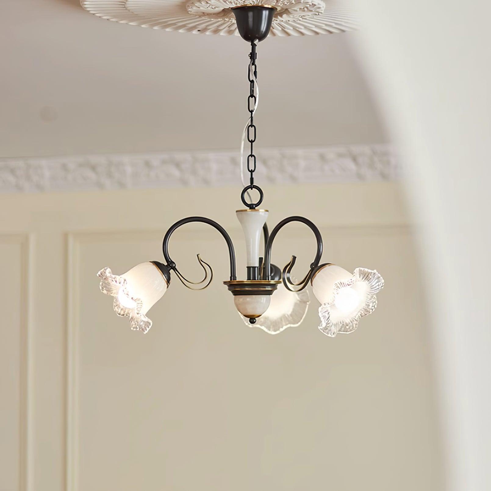 Elegant Luce Black Chandelier - Modern Crystal Ceiling Light Fixture for Dining Room, Bedroom & Living Room Decor