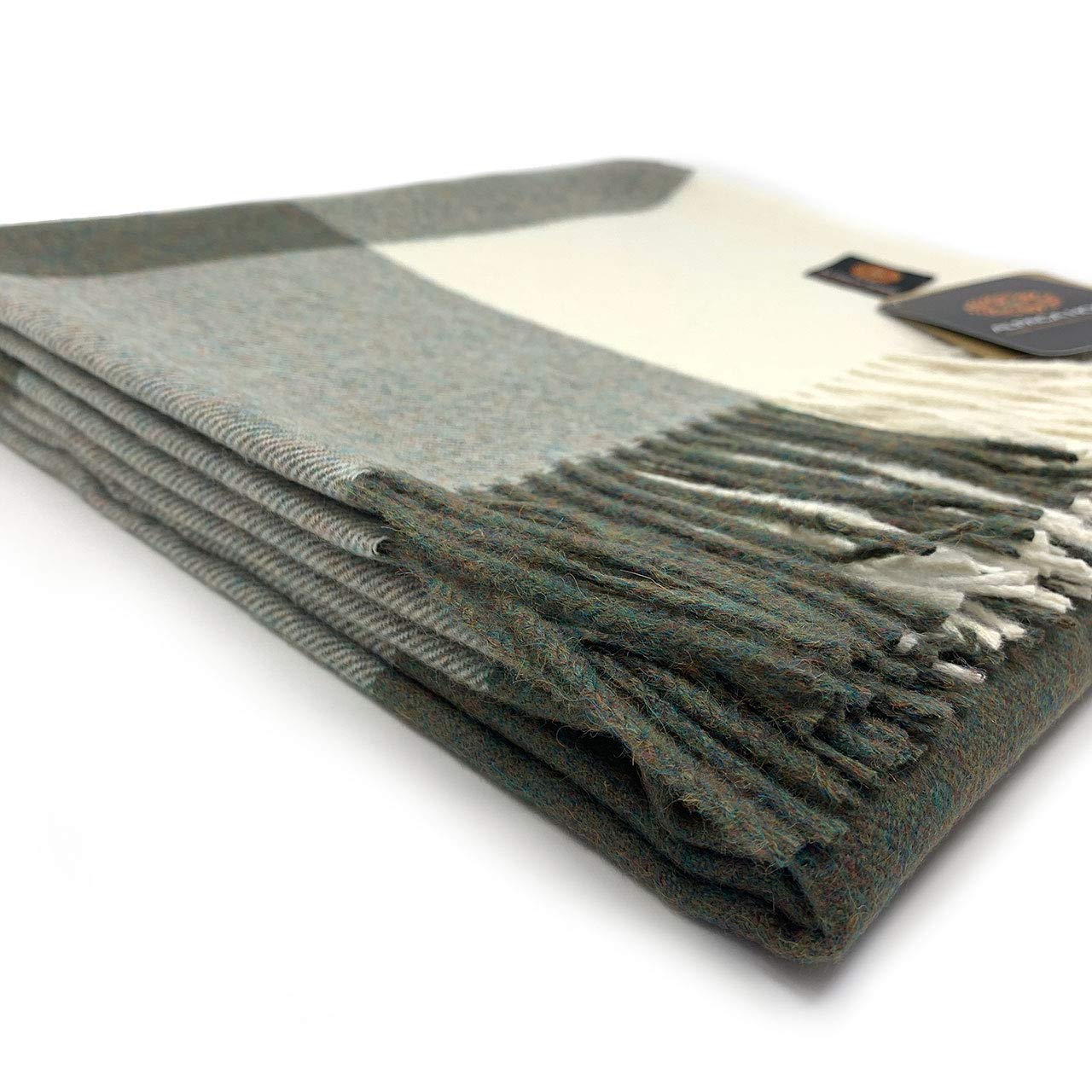 Cheeky Checks Alpaca Throw Blanket - 100% Baby Alpaca Wool, 6.6ft x 4.25ft, Hypoallergenic & Ultra Soft - Perfect for Sofa, Bed, or Gift (Sweet Thyme)