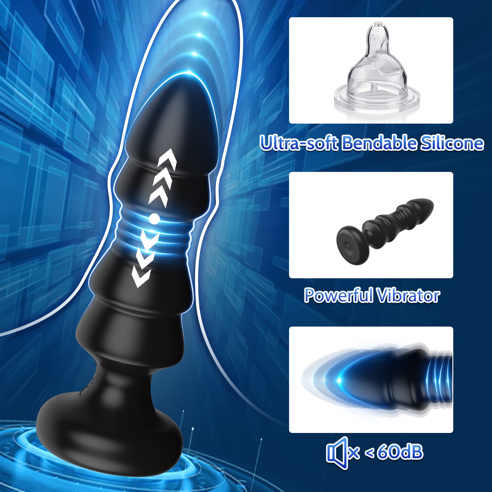 Remote Control Vibrating Anal Plug with Thrusting & 5 Vibration Modes - Prostate Massager for Men & Women, G-Spot Stimulator, Perfect for Couples Play & Solo Pleasure