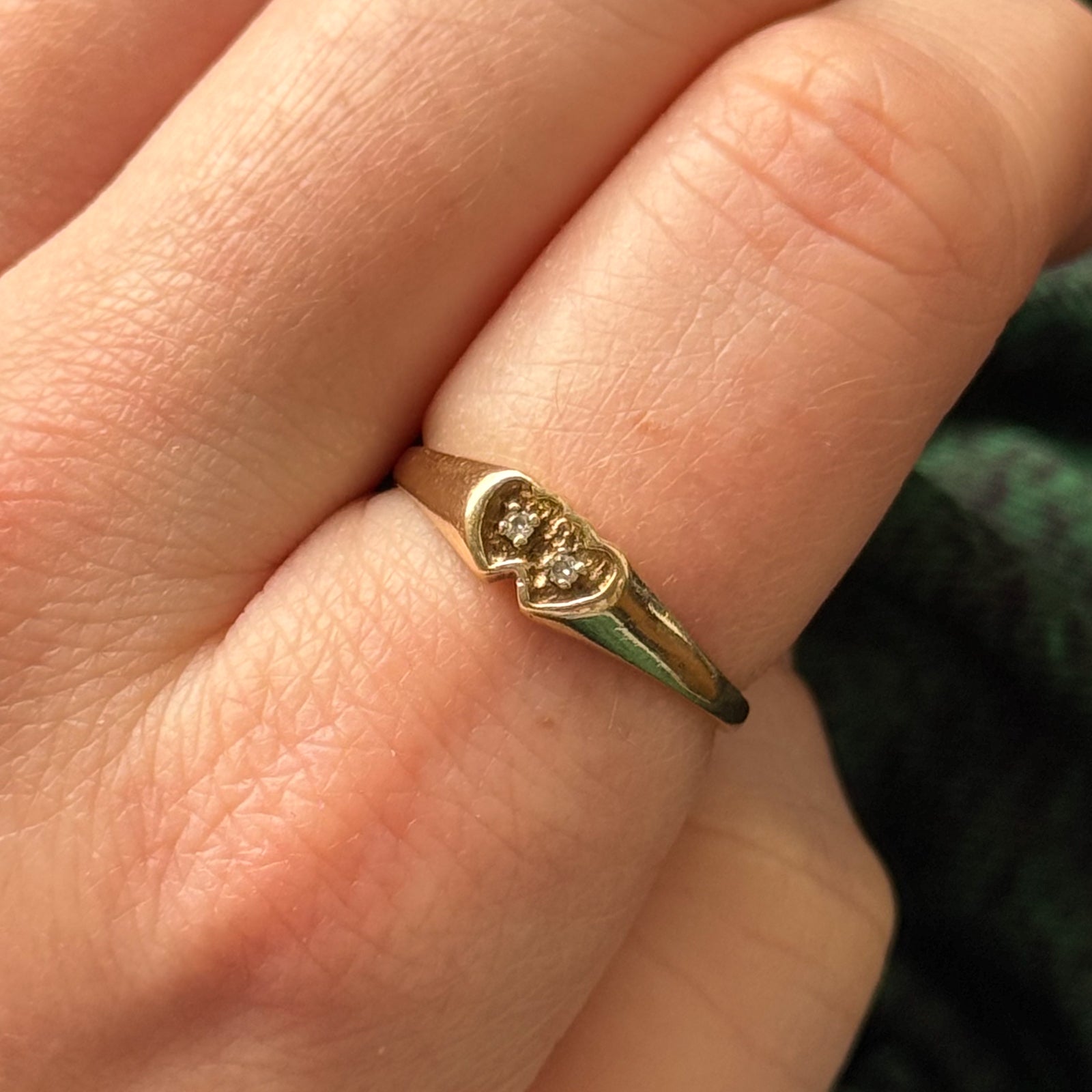 0.02ctw Double Heart Diamond Ring - Size 6.25 - Elegant Promise Ring for Anniversaries, Engagements & Special Occasions