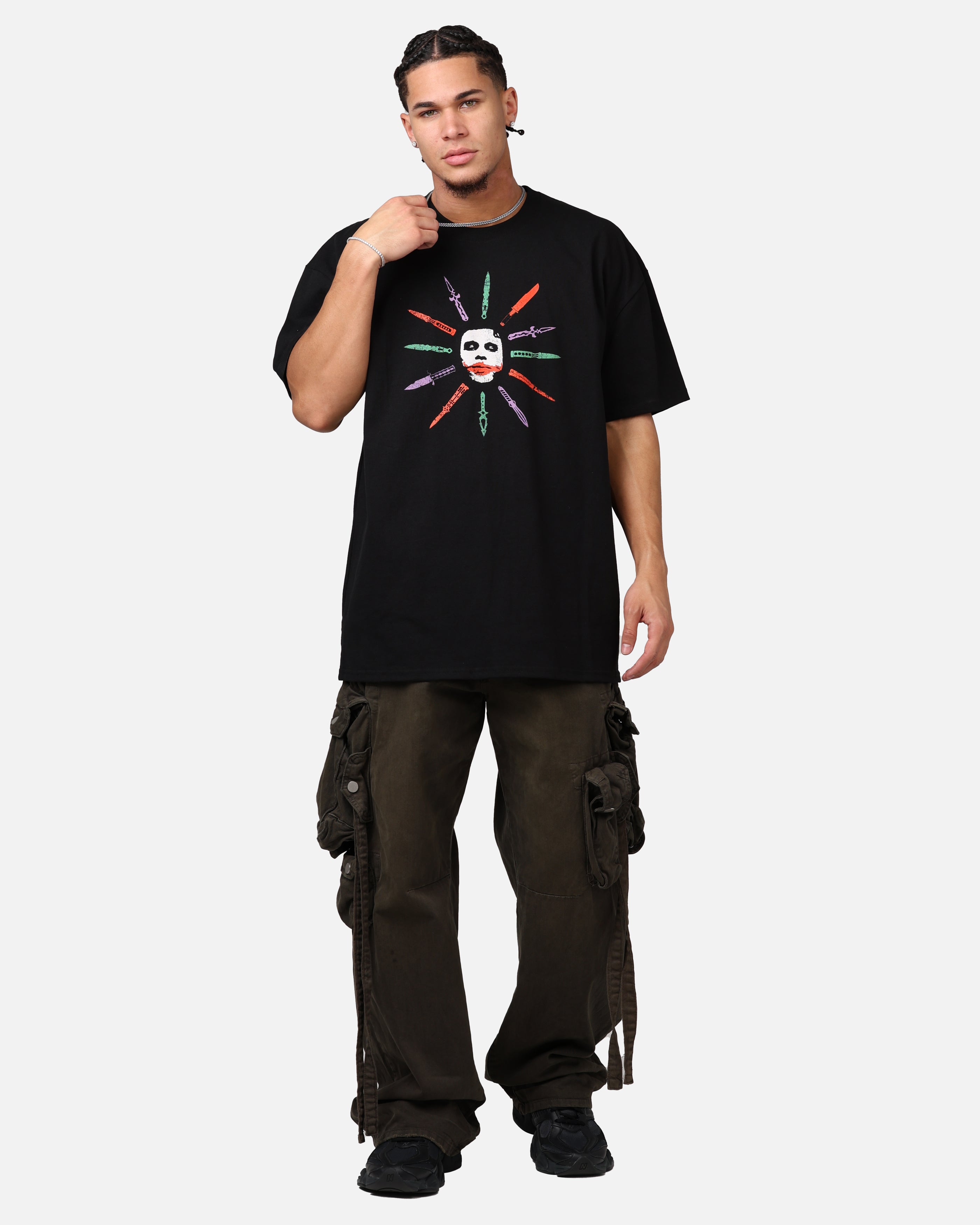 DC Comics Batman The Joker Scars Graphic Heavyweight Cotton T-Shirt - Black Superhero Tee for Men - Perfect for Cosplay, Comic Con & Casual Wear