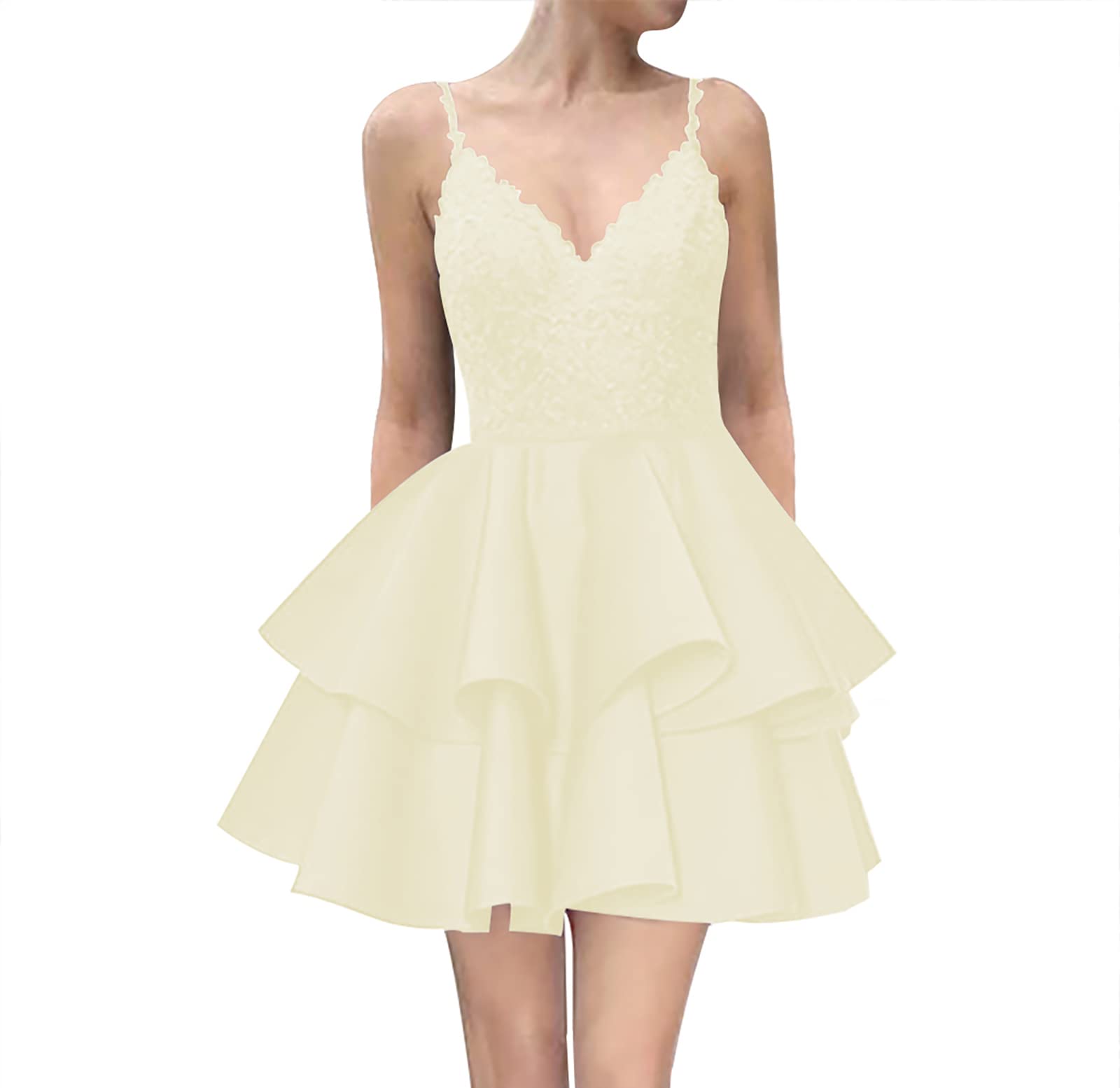 Elegant Lace Prom Dresses for Teens - Ruffled Homecoming & Cocktail Party Mini Dresses | Perfect for Dances, Formals & Special Occasions
