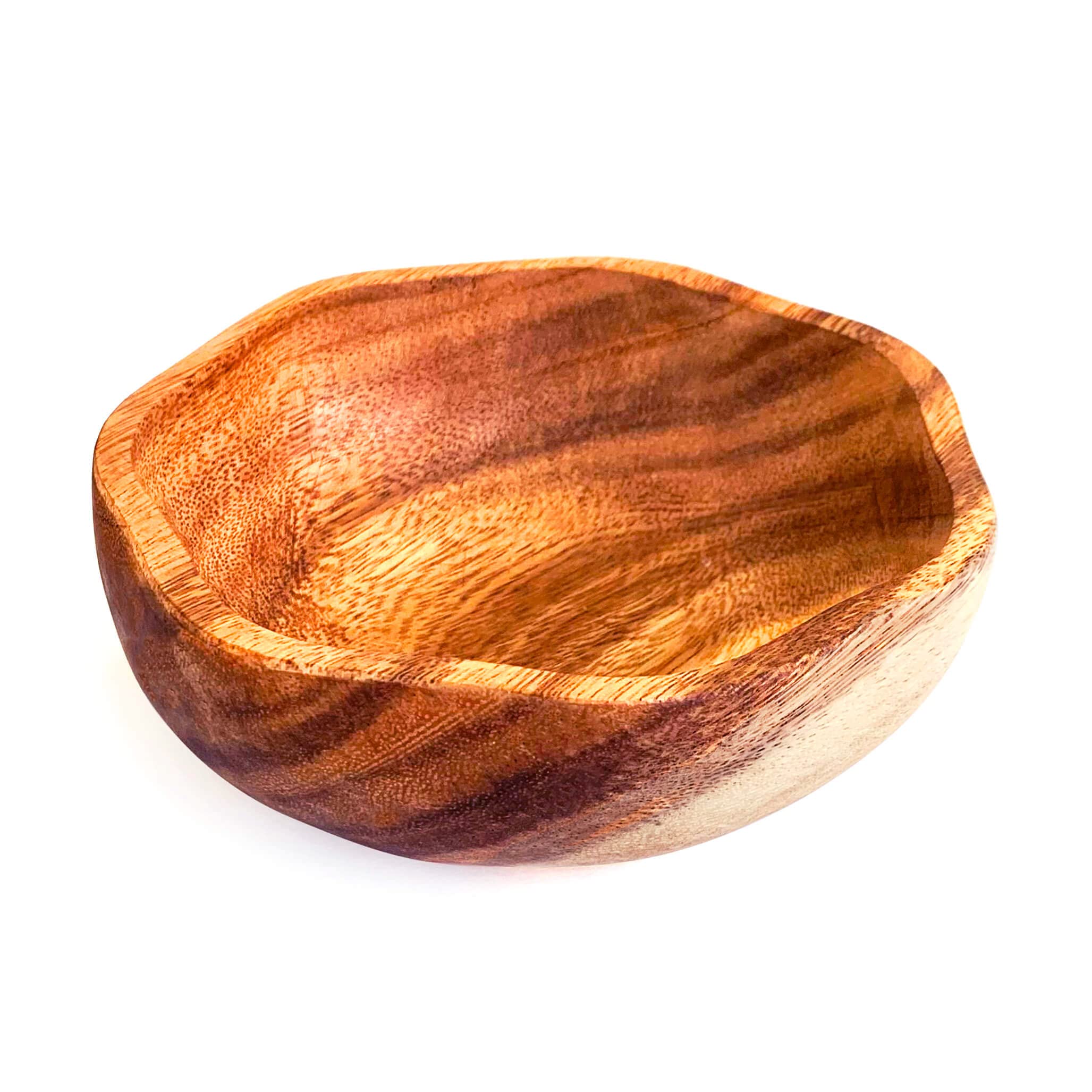 Handmade Acacia Wood Serving Bowl - Natural Wavy Wooden Bowl for Fruit, Salad, Snacks & Desserts - Eco-Friendly Kitchenware - Sustainable Handcrafted Gift for Home Dining & Entertaining