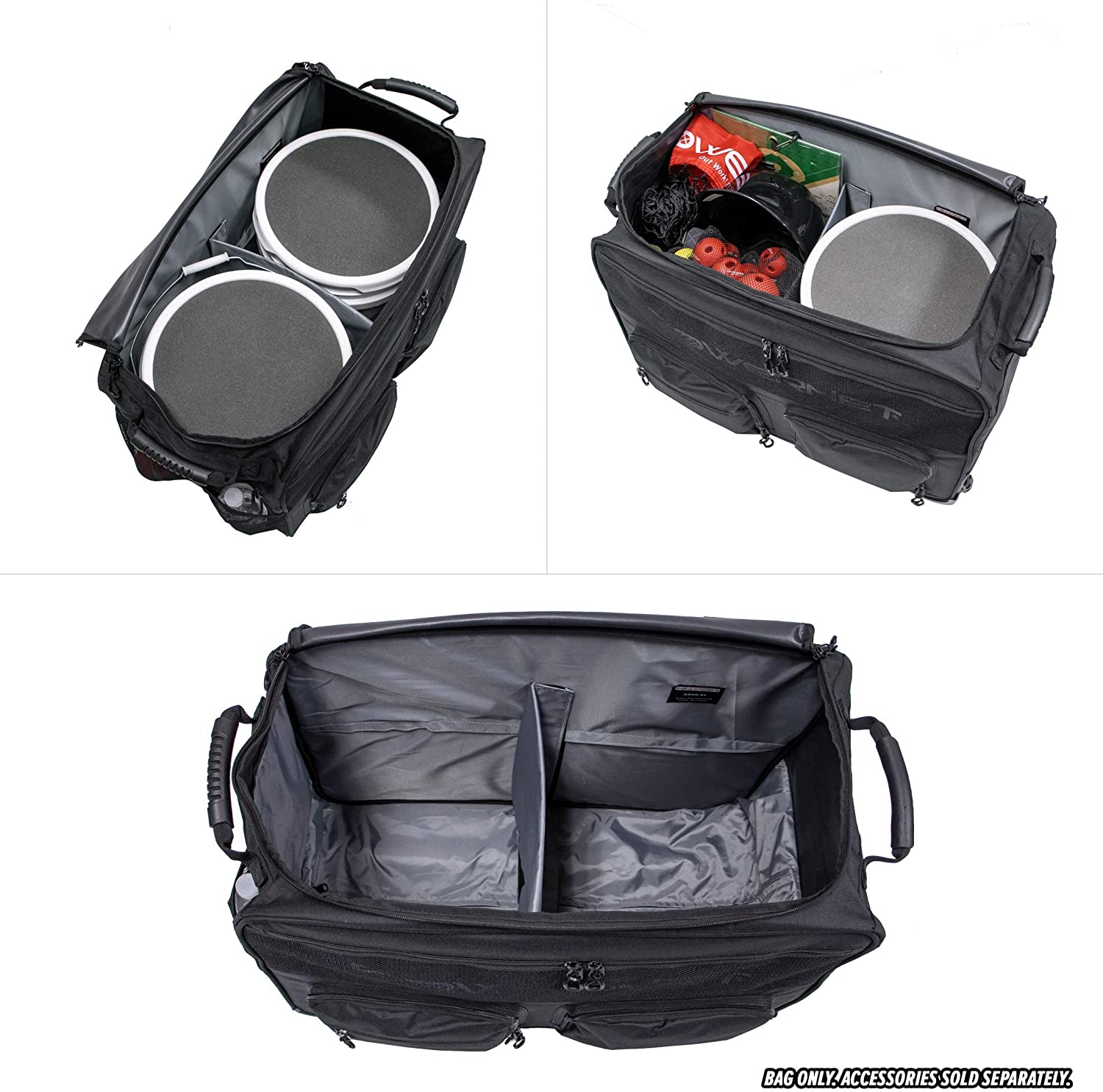 PowerNet Rolling Baseball Coach Bag Caddy - Durable Baseball Equipment Organizer for Coaches & Players - Perfect for Practice, Games & Travel