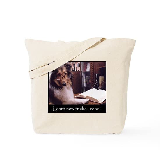 Smart Sheltie Tote Bag - Natural Canvas Reusable Shopping Bag for Groceries, Beach & Work | Eco-Friendly Cotton Tote with Dog Print