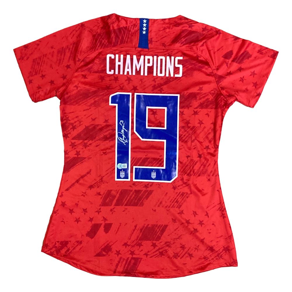 Alex Morgan Autographed 2019/20 Nike USA Women's Soccer Jersey - XL Size - Match Worn Champions Edition - Perfect for Collectors, Fans & Game Day Support