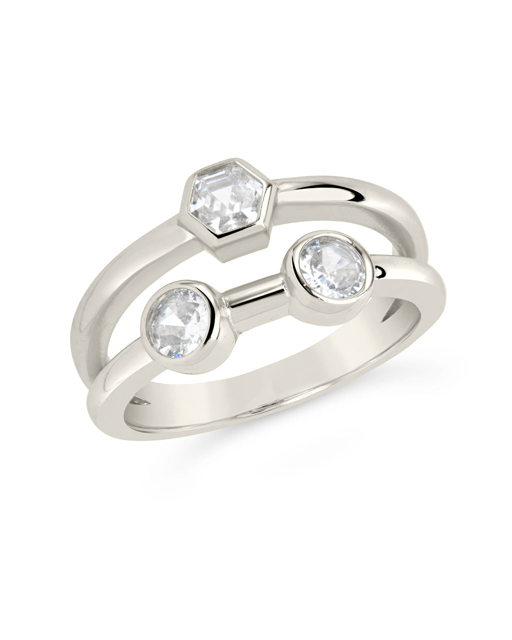 Lou Triple CZ Ring for Women - Elegant Cubic Zirconia Fashion Jewelry - Perfect for Parties, Weddings & Everyday Wear