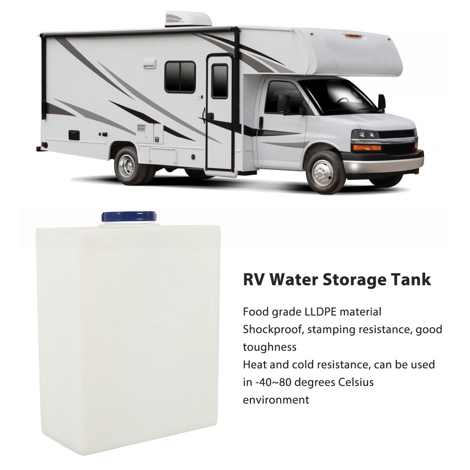 Akozon 10 Gallon RV Water Storage Tank - 19.7