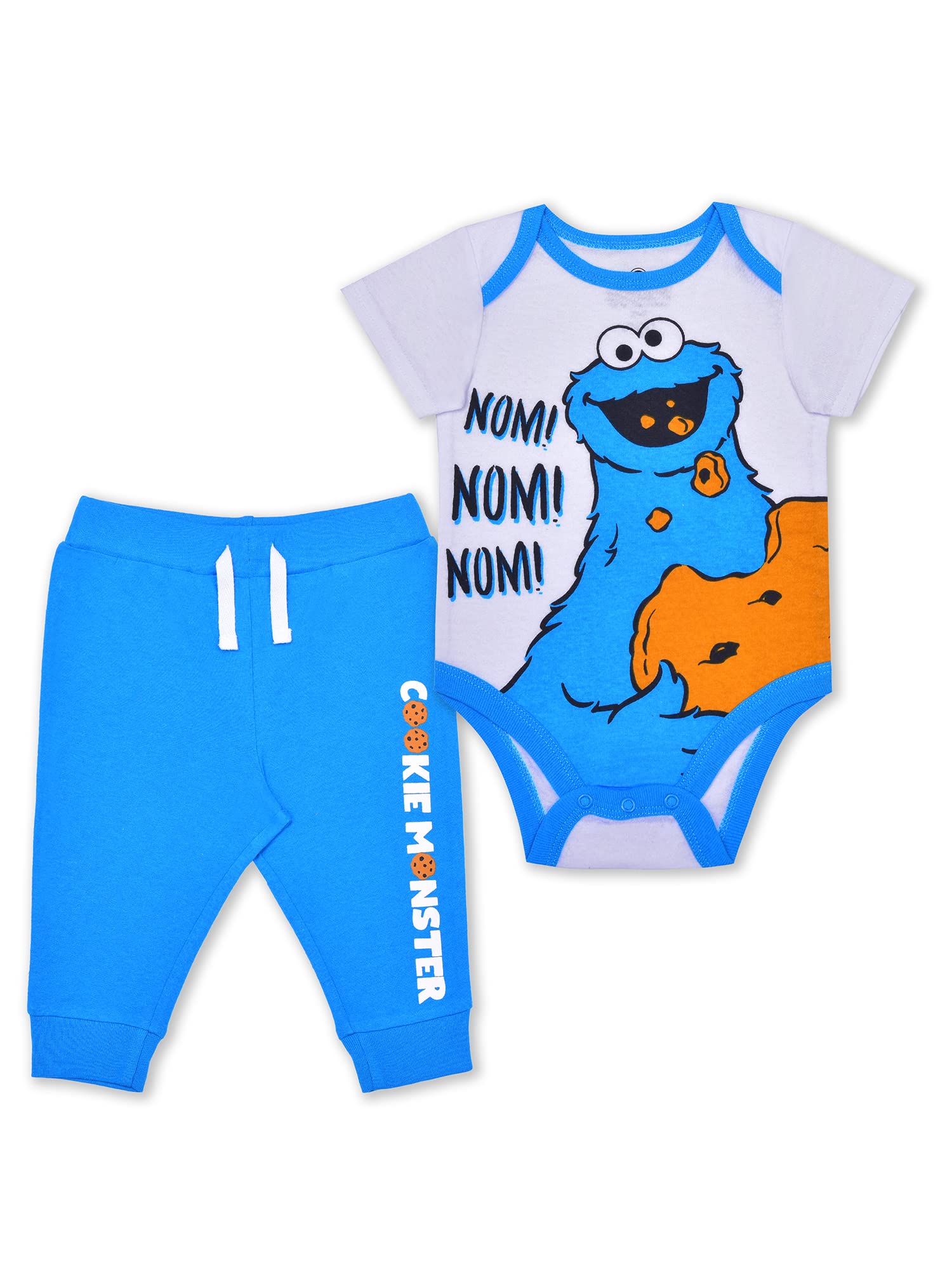 **Sesame Street Cookie Monster Baby Boys Bodysuit & Pants Set – Newborn & Infant Outfit for Playtime, Photos & Gifts**    （优化说明：   1. 符合SEO规范，包含关键词如
