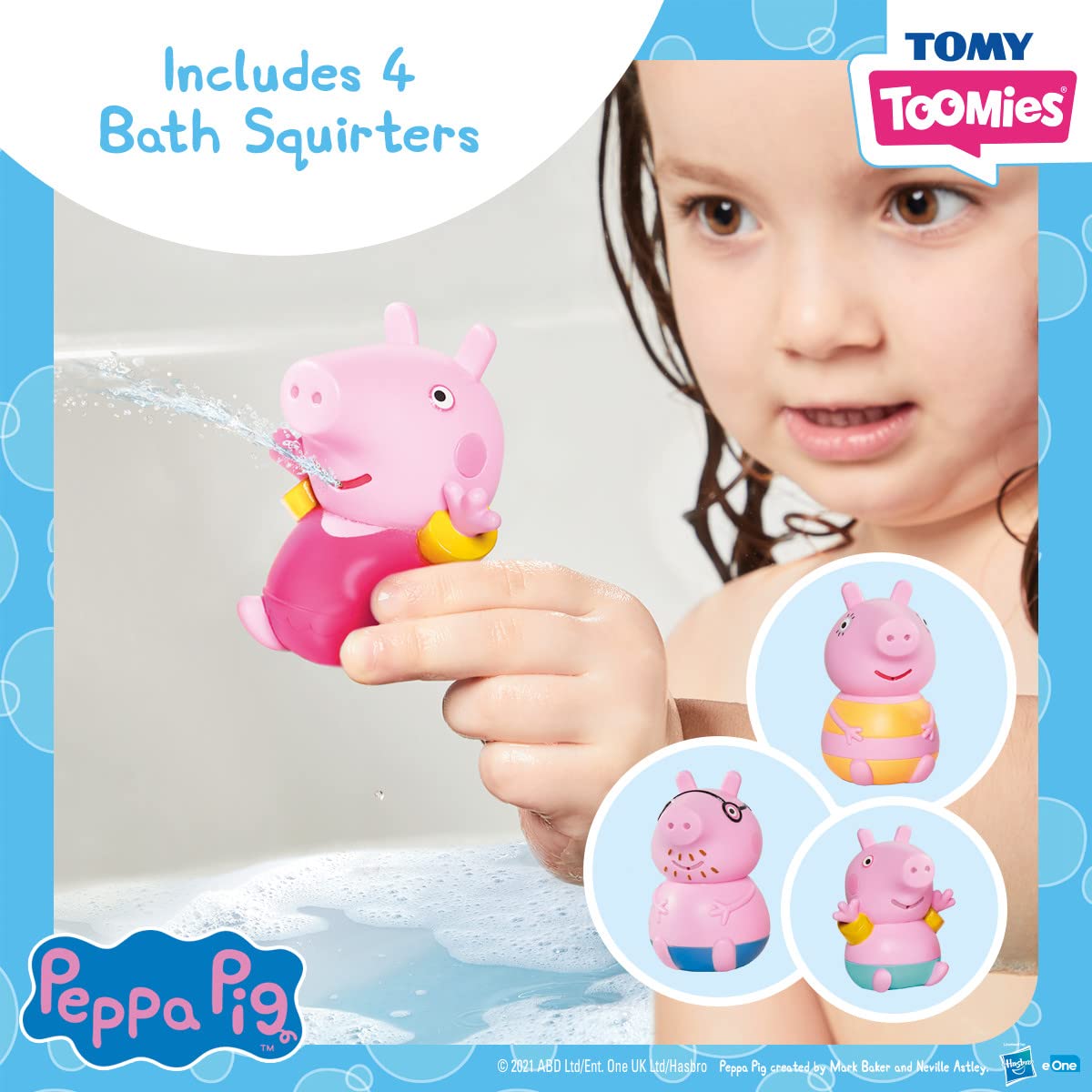 Peppa Pig E73319 Bath Toys for Kids - Colorful, Fun & Safe Bathtub Playtime for Toddlers & Children - Perfect for Bath Time, Pool, and Water Play Activities
