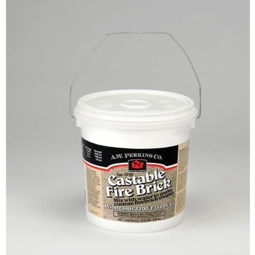 High-Temperature 81153 Castable Refractory Cement - Light Brown (2-Pack, 1-Gallon Each) for Furnace Repair, Kiln Lining & Fireplace Maintenance