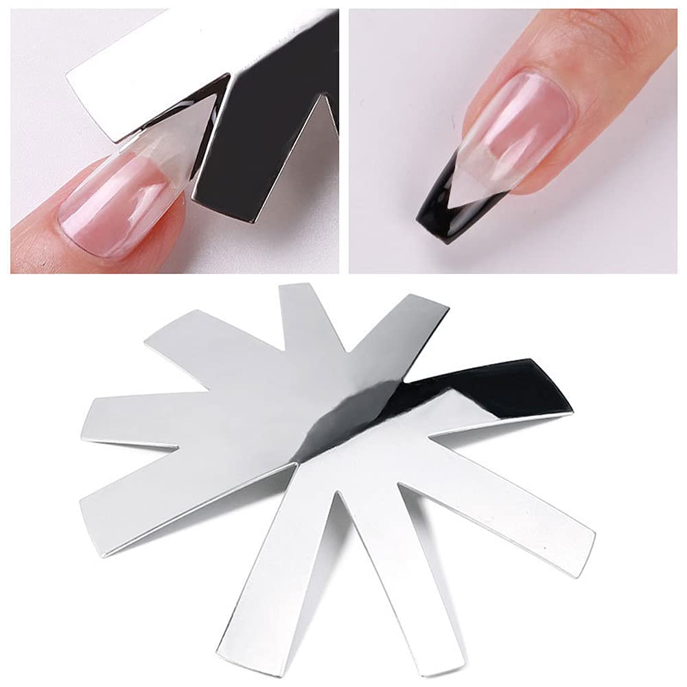 Professional Stainless Steel French Nail Cutter Kit - Almond Shape Smile Line Cutter & Acrylic Tip Plate for DIY Nail Art | Perfect for Home Manicures & Salon Use