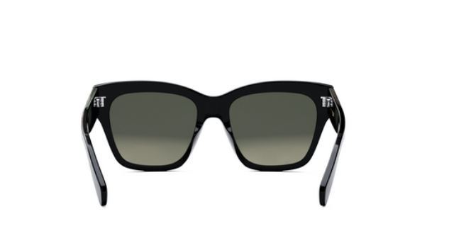 Celine TRIOMPHE CL40253I 01F Shiny Black/Gradient Brown Organic Cat Eye Women's Sunglasses - UV Protection Fashion Shades for Beach, Driving & Outdoor Activities