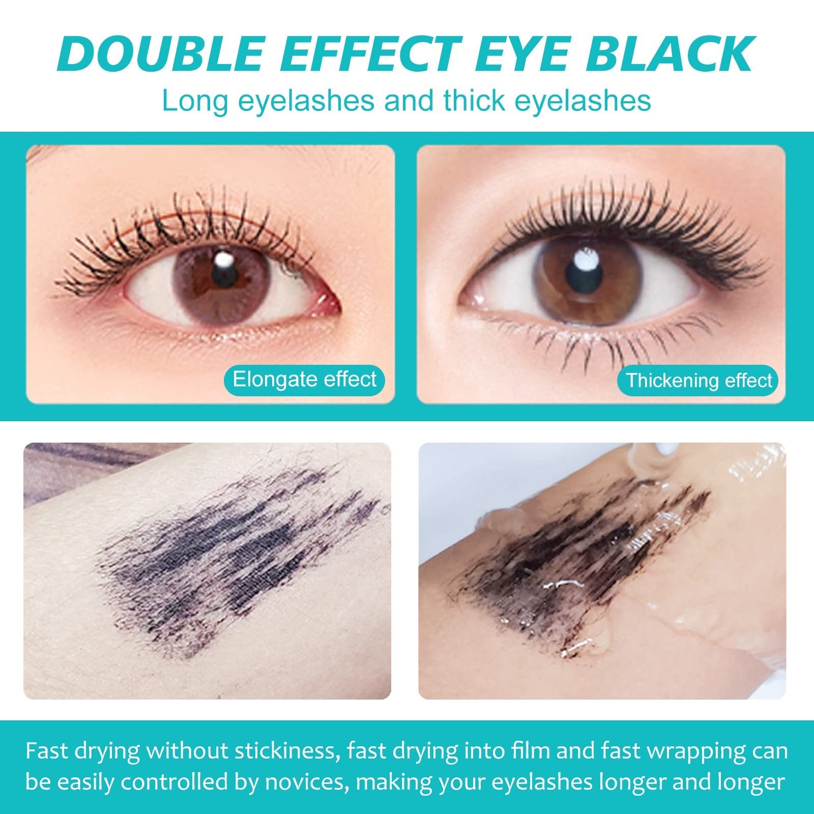 2 in 1 Waterproof & Volumizing Mascara - Lengthening & Curling Double Action Mascara for Long Lasting Definition | Perfect for Everyday Wear, Date Night & Special Occasions (Pink, One Size)