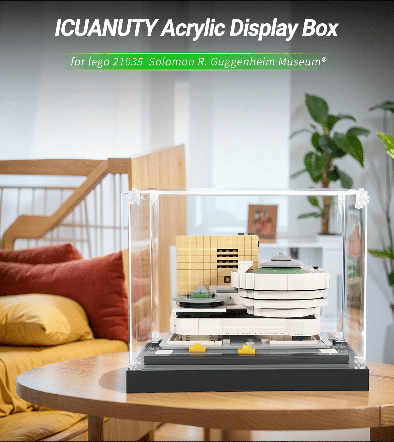 LEGO Architecture Solomon R. Guggenheim Museum 21035 Display Case - Premium Acrylic Showcase for Collectible Building Sets - Perfect for Home Office Decor & Gift for LEGO Enthusiasts
