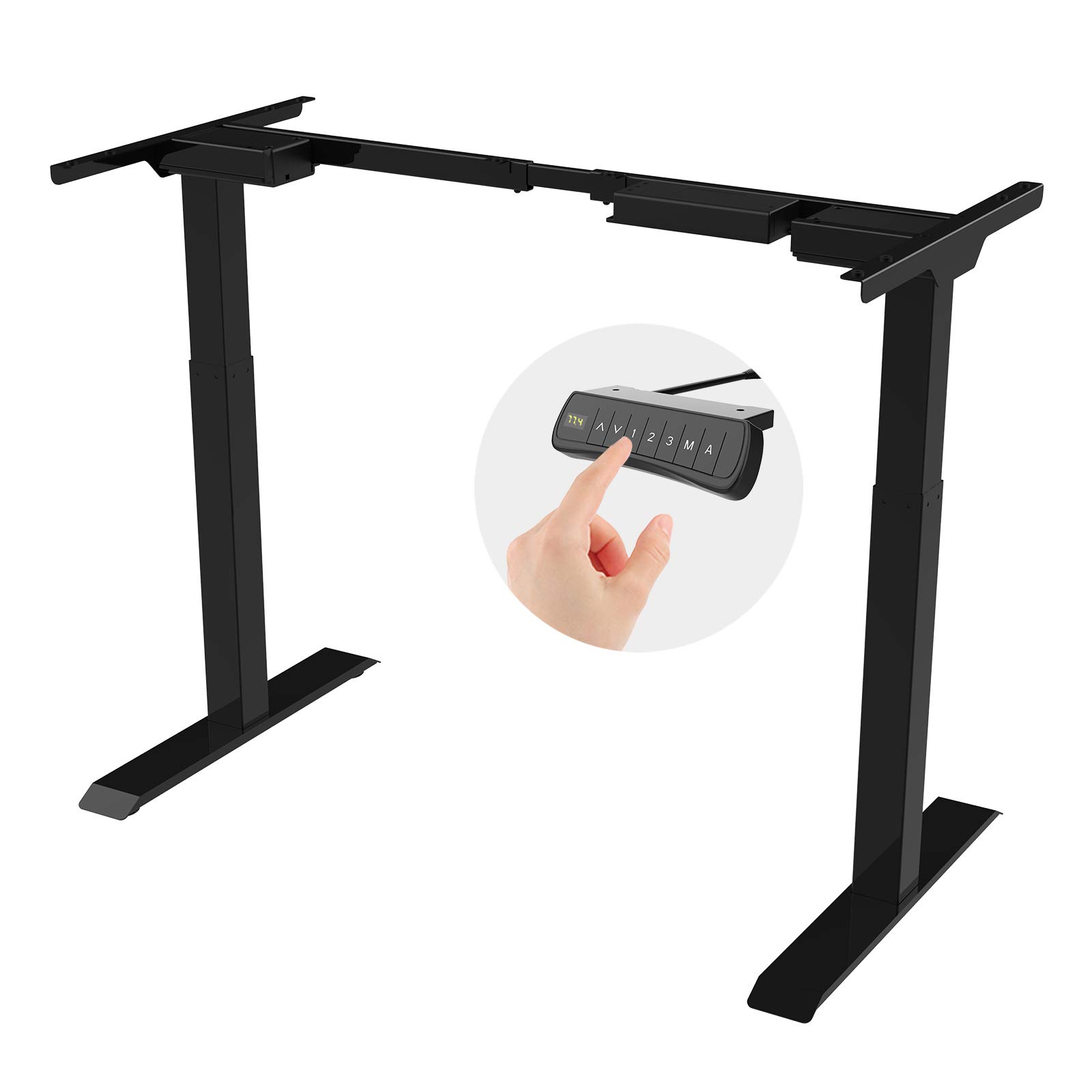 FlexiSpot Classic Dual Motor Electric Standing Desk Frame - Adjustable Height Black Desk Base with Motors Control Panel for Home & Office Ergonomic Workspace