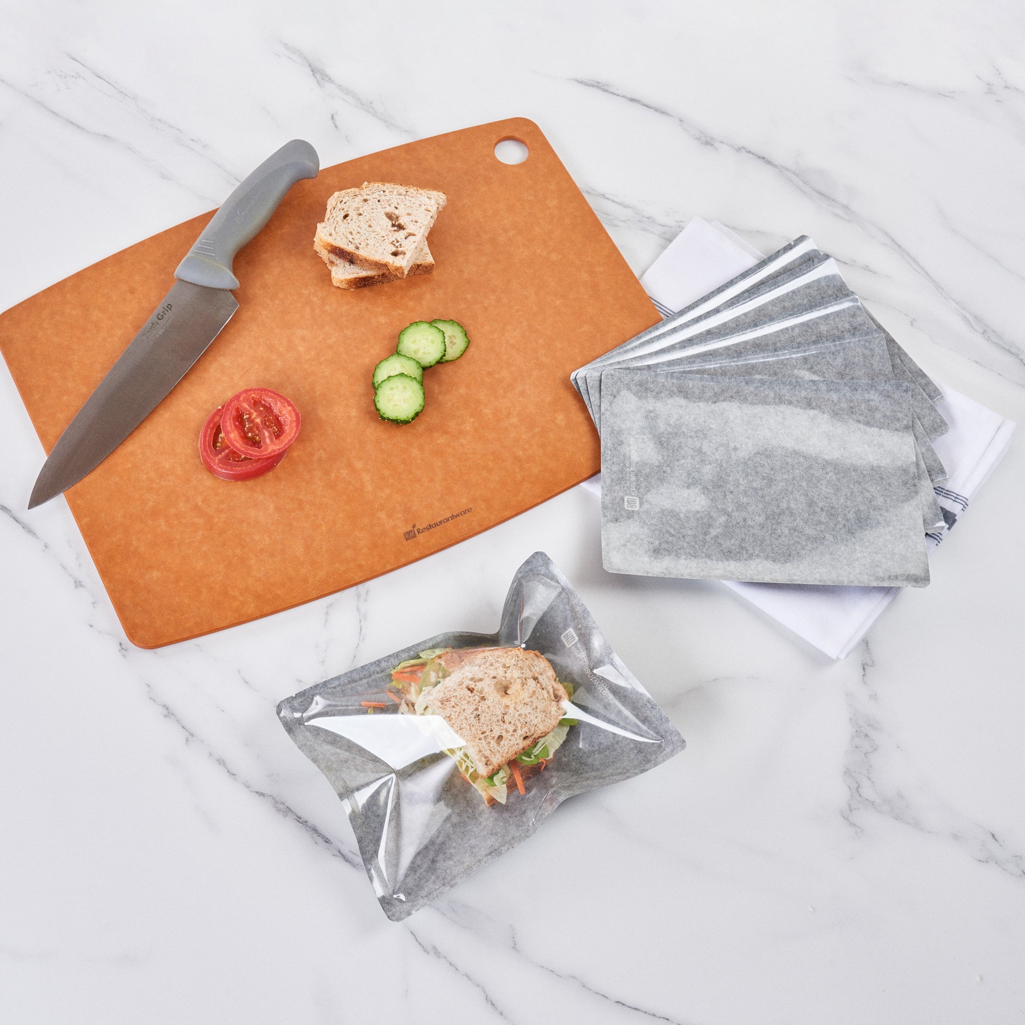 Black Plastic Medium Sandwich & Snack Bags - Heat Sealable (8 3/4