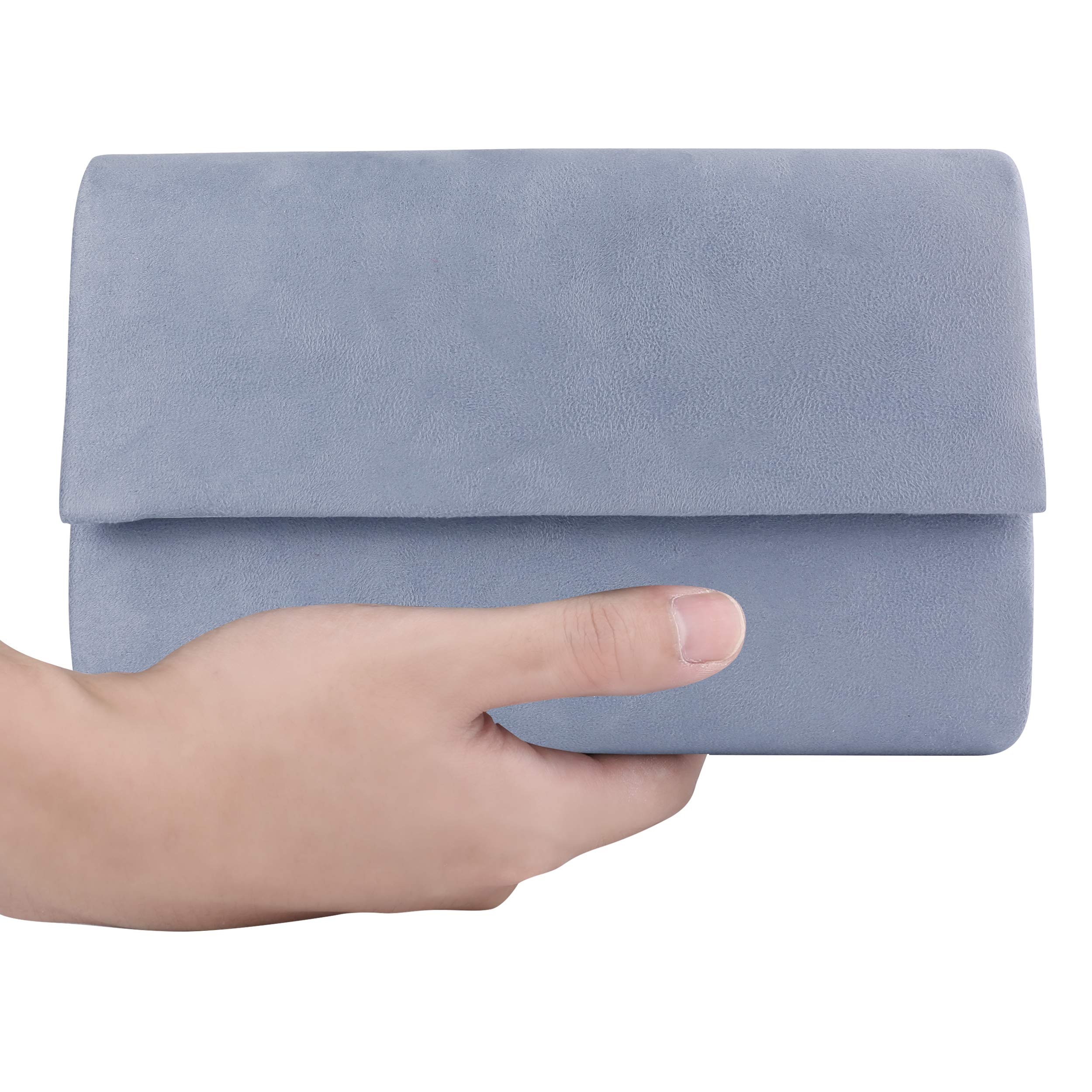 Elegant Women's Suede Evening Clutch Purse with Chain Strap - Perfect for Prom Night, Bridal Wedding & Formal Events