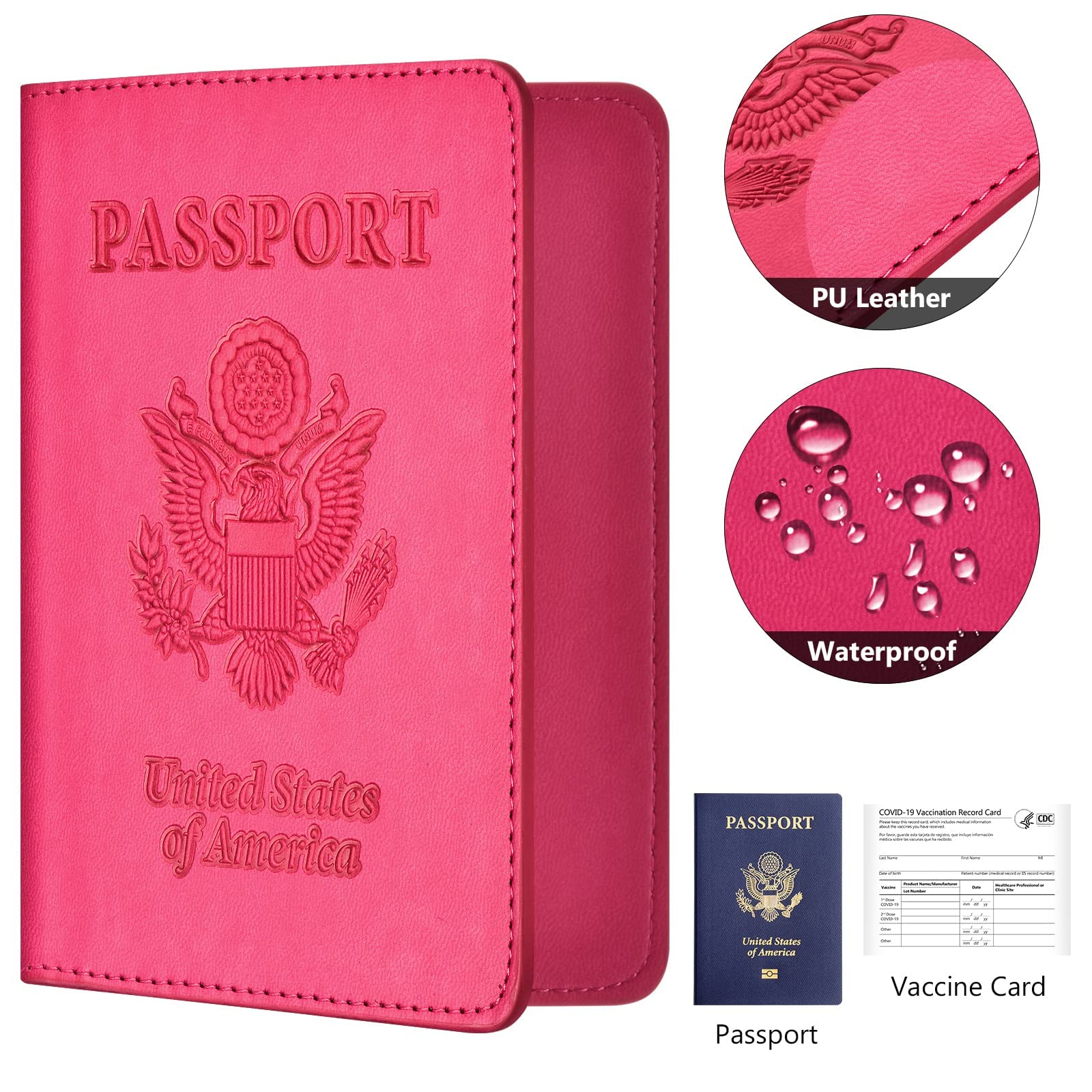 Eoehro 2-Pack RFID Blocking Passport Holder & Travel Wallet - Secure Leather Cover Case for Women and Men | Perfect for International Travel, Vacations & Business Trips