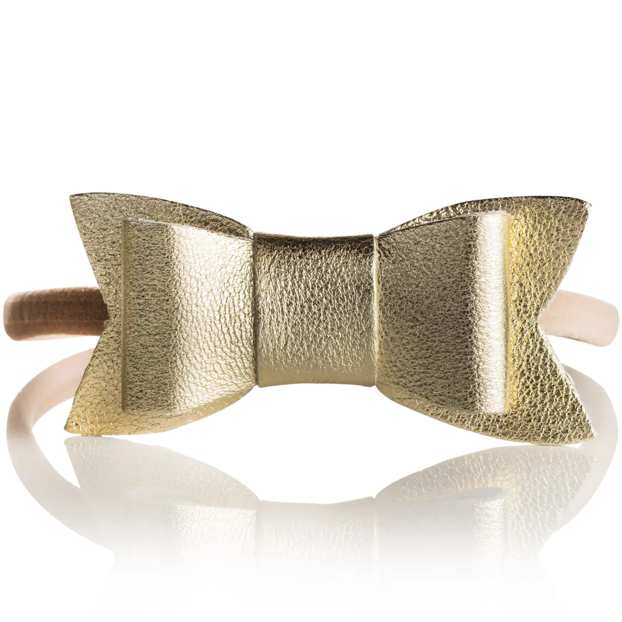 BRB Baby Bow Headband - Gold Hair Accessory for Girls, Toddlers & Infants - Perfect for Photos, Parties & Everyday Wear