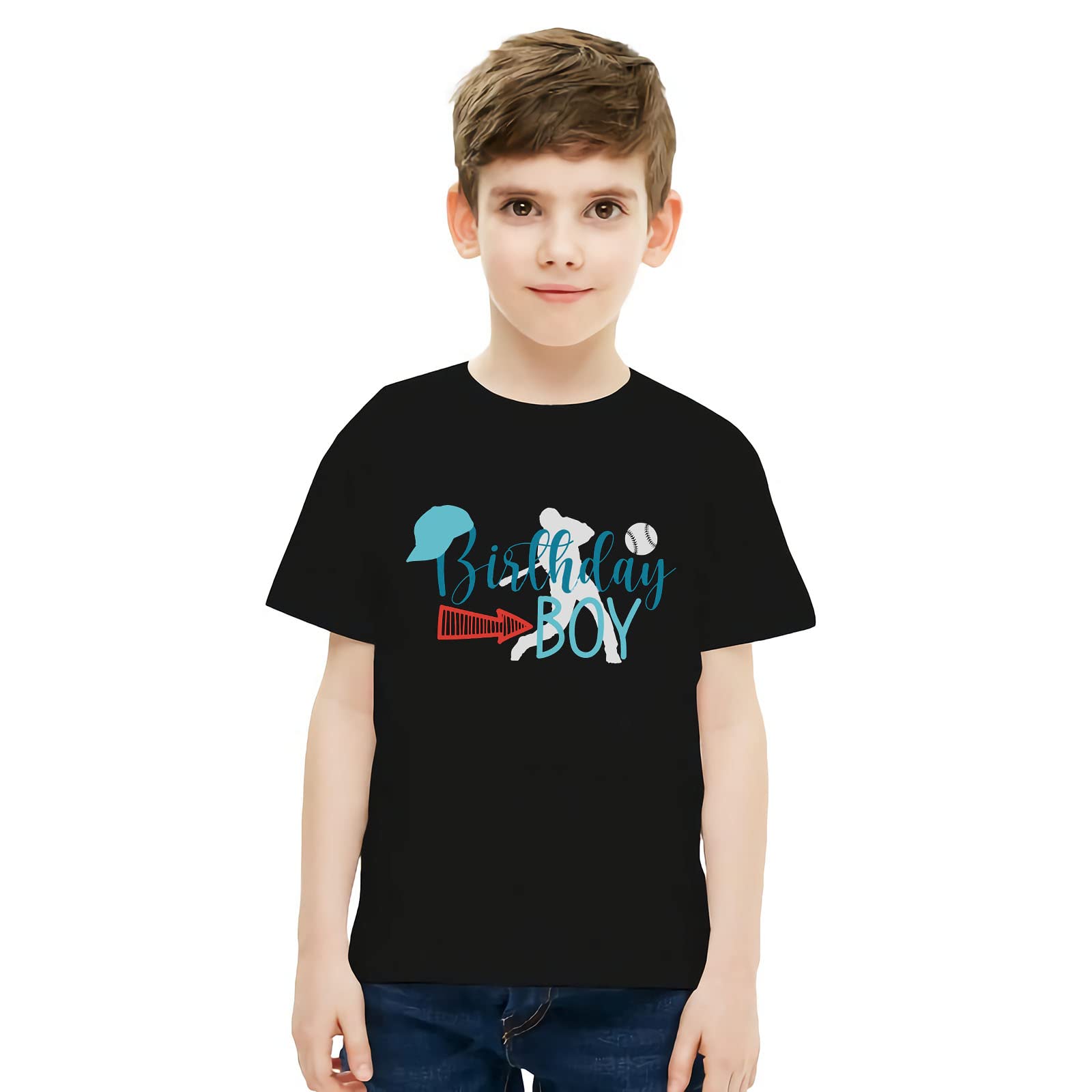 Baseball Birthday Boy T-Shirt - Fun Sports Tee for Kids & Youth - Short Sleeve Top for Boys (Sizes 5T-10T) - Perfect for Birthday Parties, Baseball Games & Casual Wear