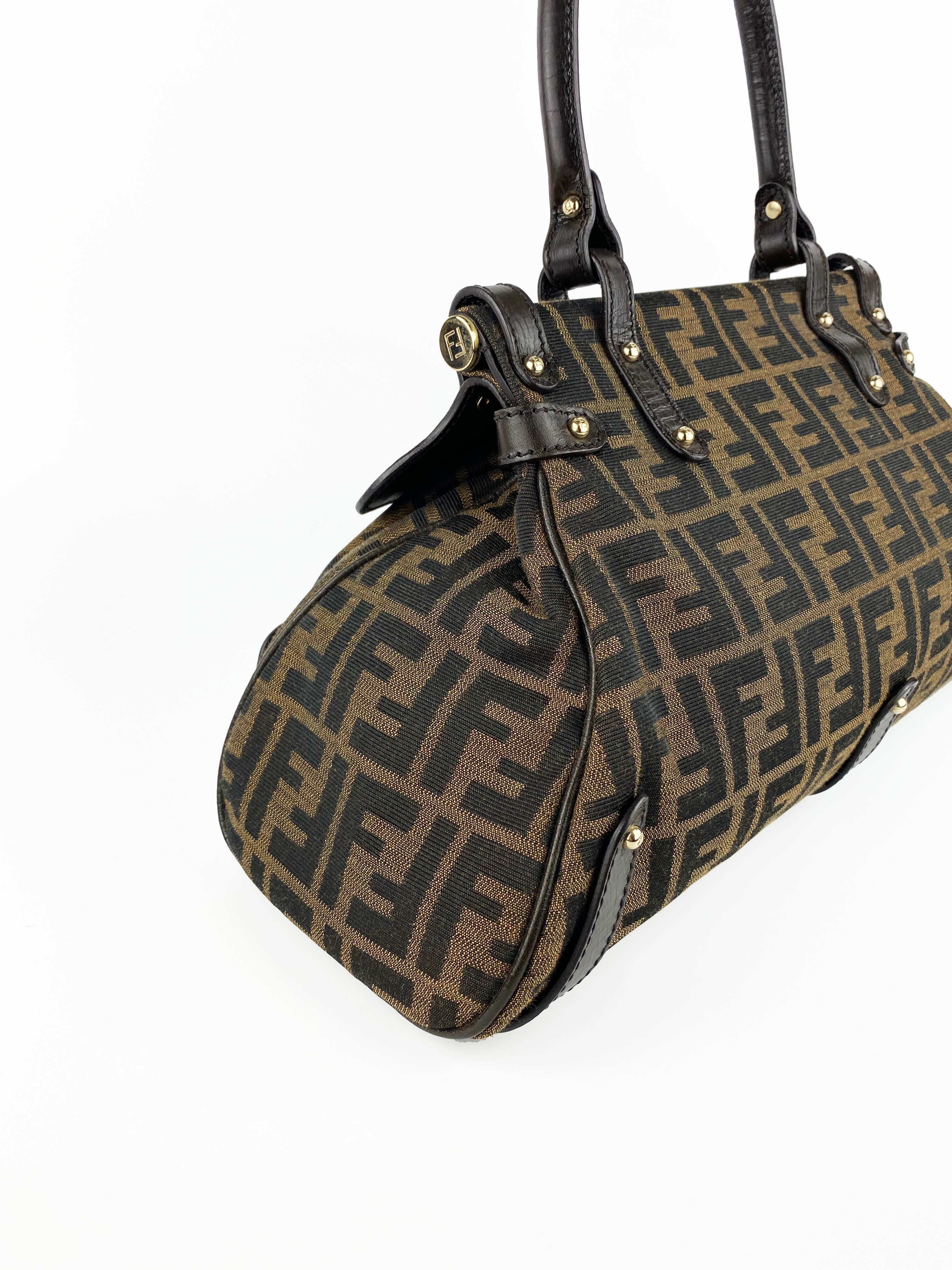Fendi Brown Magic Picola Leather Shoulder Bag for Women | Luxury Designer Handbag for Work, Travel & Everyday Use