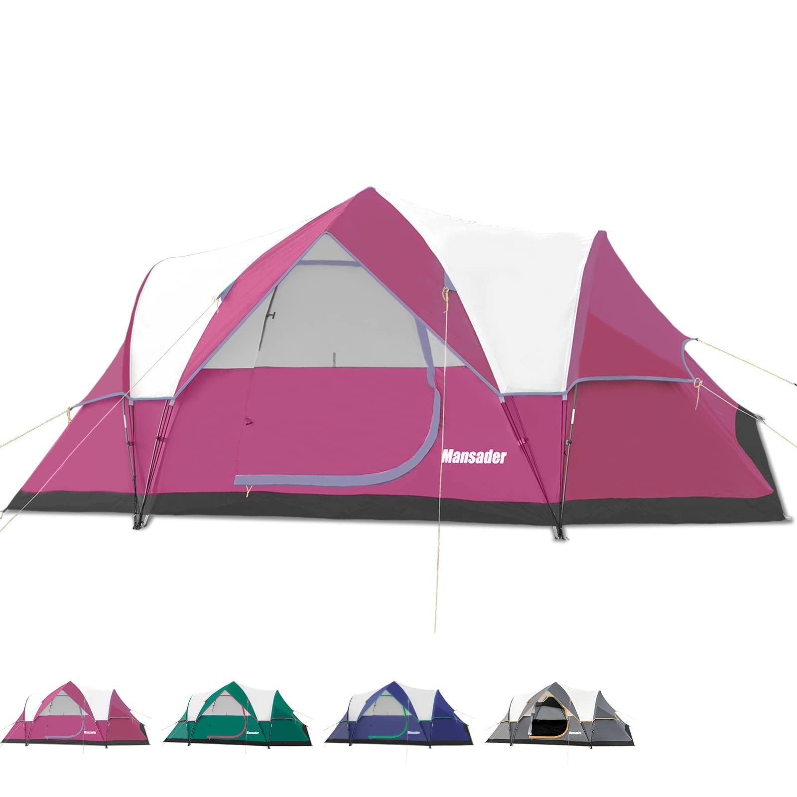 6 Person Family Camping Tent - Waterproof Windproof Dome Tent with Top Rainfly - Easy Setup Pop Up Tent for Outdoor Camping, Hiking, Backpacking & Travel - Perfect for Family Adventures, Beach Trips & Music Festivals