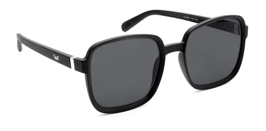 Vulk Ant Satisfy MBLK S10 Sunglasses - Polarized UV Protection for Outdoor Sports & Driving - Trendy Black Frame for Men & Women