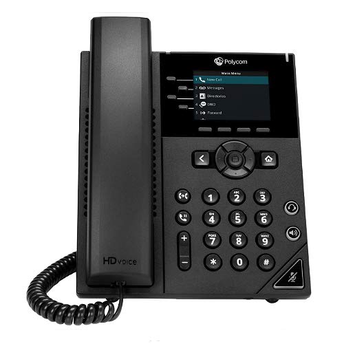 Polycom VVX 250 Business IP Desk Phone with 4-Line Color Display - HD Voice, PoE Support for Office & Remote Work