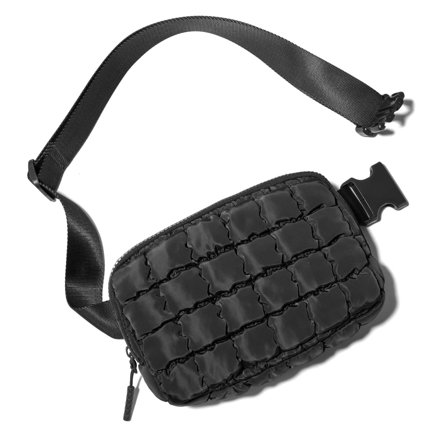 Trending Women's Puffer Crossbody Bag - Adjustable Strap Fanny Pack Belt Bag - Lightweight Quilted Puffy Purse for Women - Perfect Gift for Her (Black) - Ideal for Travel, Shopping & Everyday Use