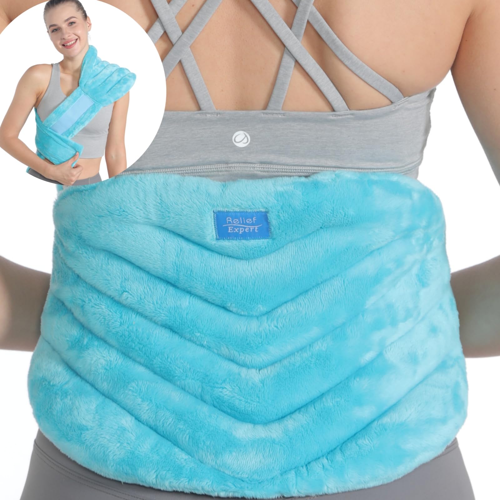 Microwavable Heating Pad for Back Pain Relief - Moist Heat Therapy for Neck, Shoulder & Stomach - Unscented & Reusable - Perfect for Home, Office & Travel Use