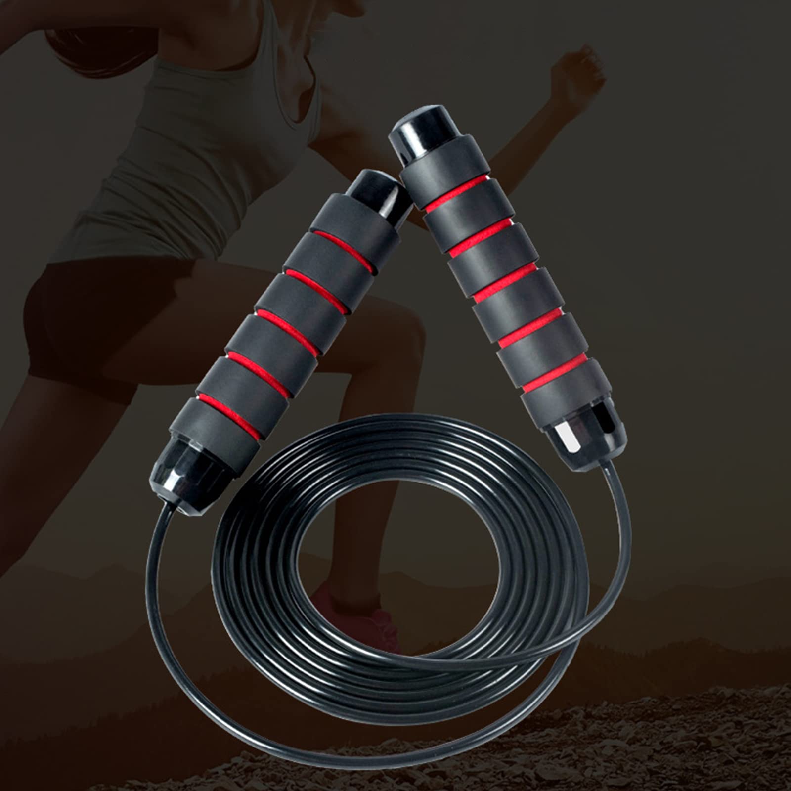 Anti-Slip Plastic Handles Speed Jump Rope - Adjustable PVC Skipping Rope with Ball Bearings for Tangle-Free Workouts - Perfect for Fitness Training, Cardio Exercise & Home Gym