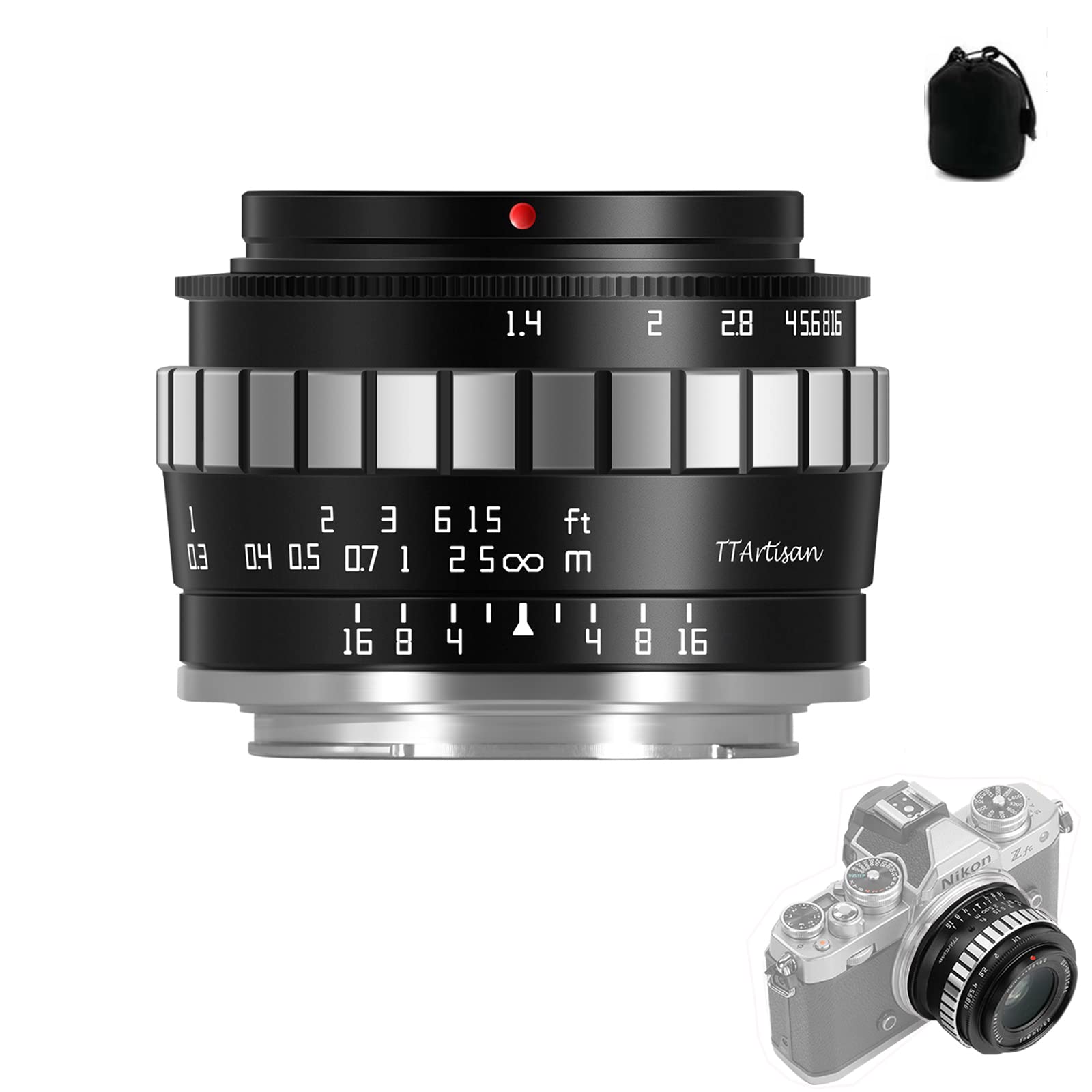 TTArtisan 23mm F1.4 APS-C Lens for Nikon Z-Mount Cameras (Z5, Z6, Z6II, Z7, Z7II, Z50) - Perfect for Street Photography & Low Light Shooting
