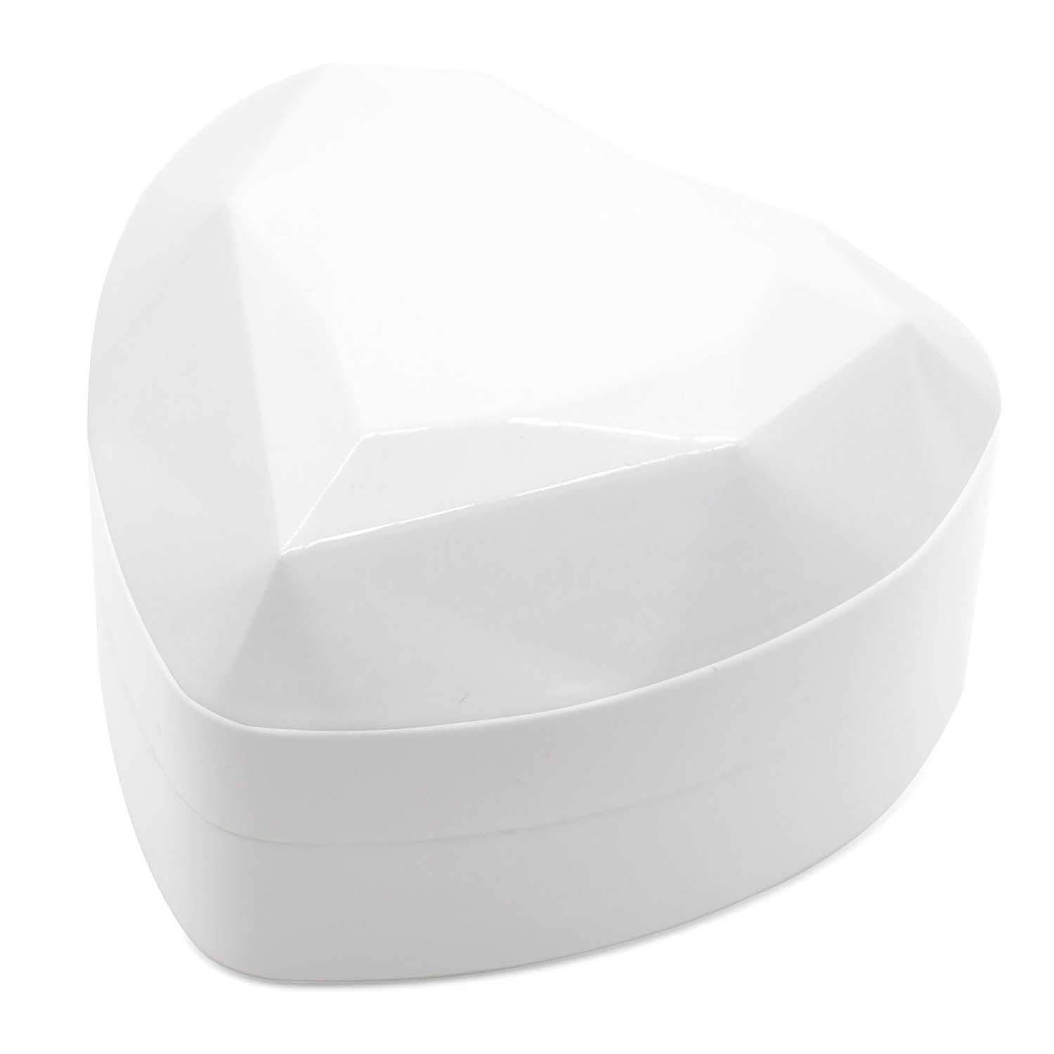 Heart-Shaped Velvet Ring Box with LED Light - Elegant Wedding Jewelry Box for Proposal & Engagement (White) - Perfect for Surprise Proposals, Wedding Gifts & Anniversary Celebrations