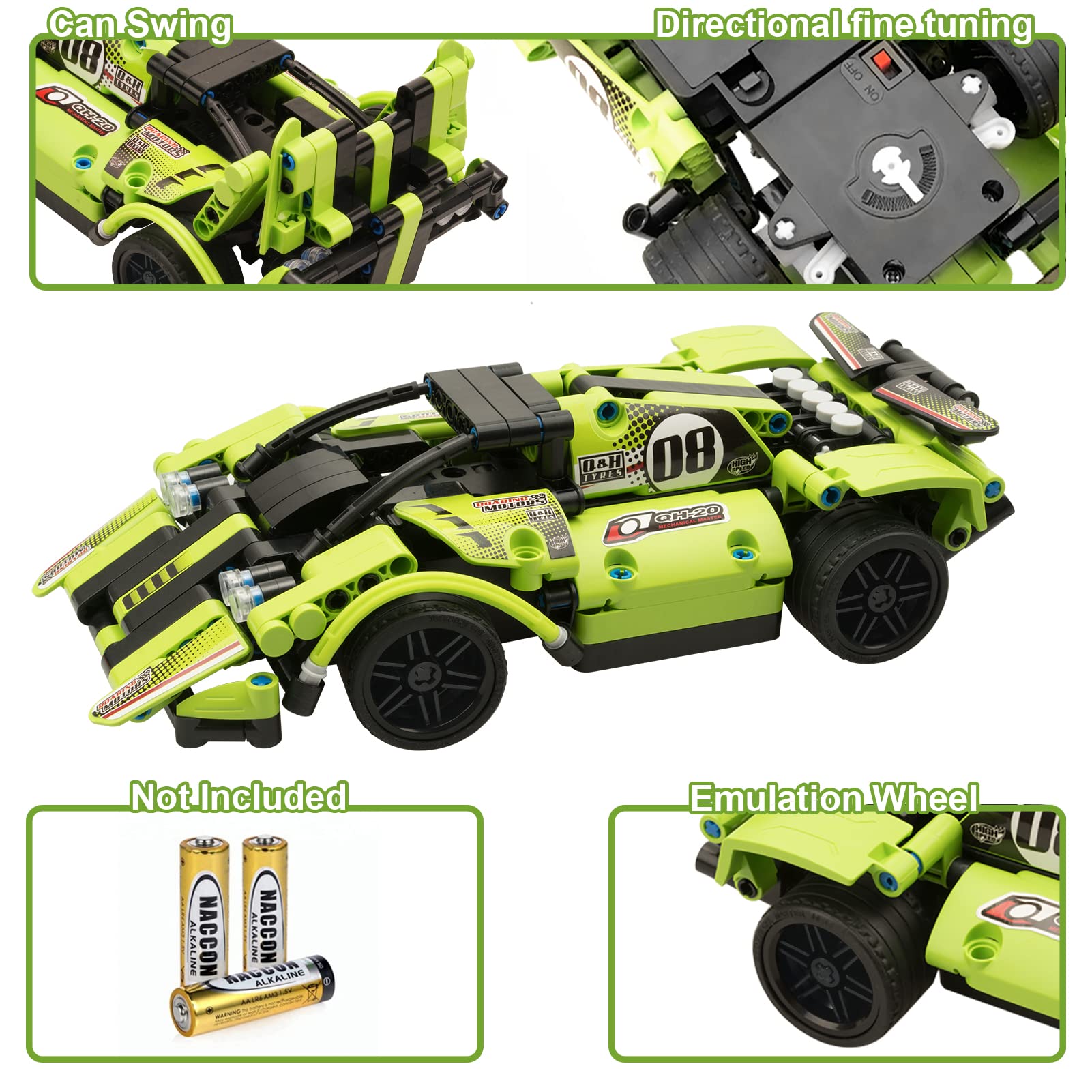 STEM Educational Building Toys for Kids Ages 6-9 - 2-in-1 Remote Control Race Car Construction Kit with Snap-Together Engineering Blocks | Creative Learning Toy for Boys & Girls | Perfect Birthday Gift & Classroom STEM Activity