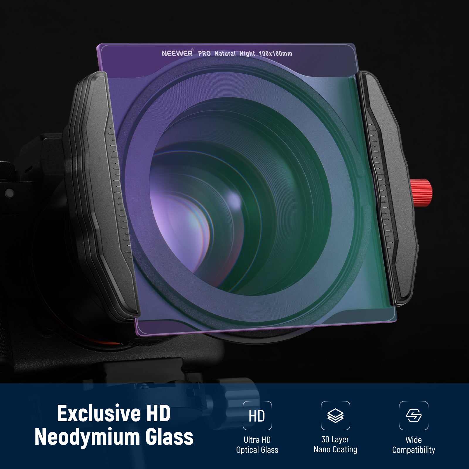 NEEWER FL SQ6 100x100mm Square Photography Filter for Night & Low Light Shooting - Perfect for Landscape, Astrophotography & Long Exposure Photography