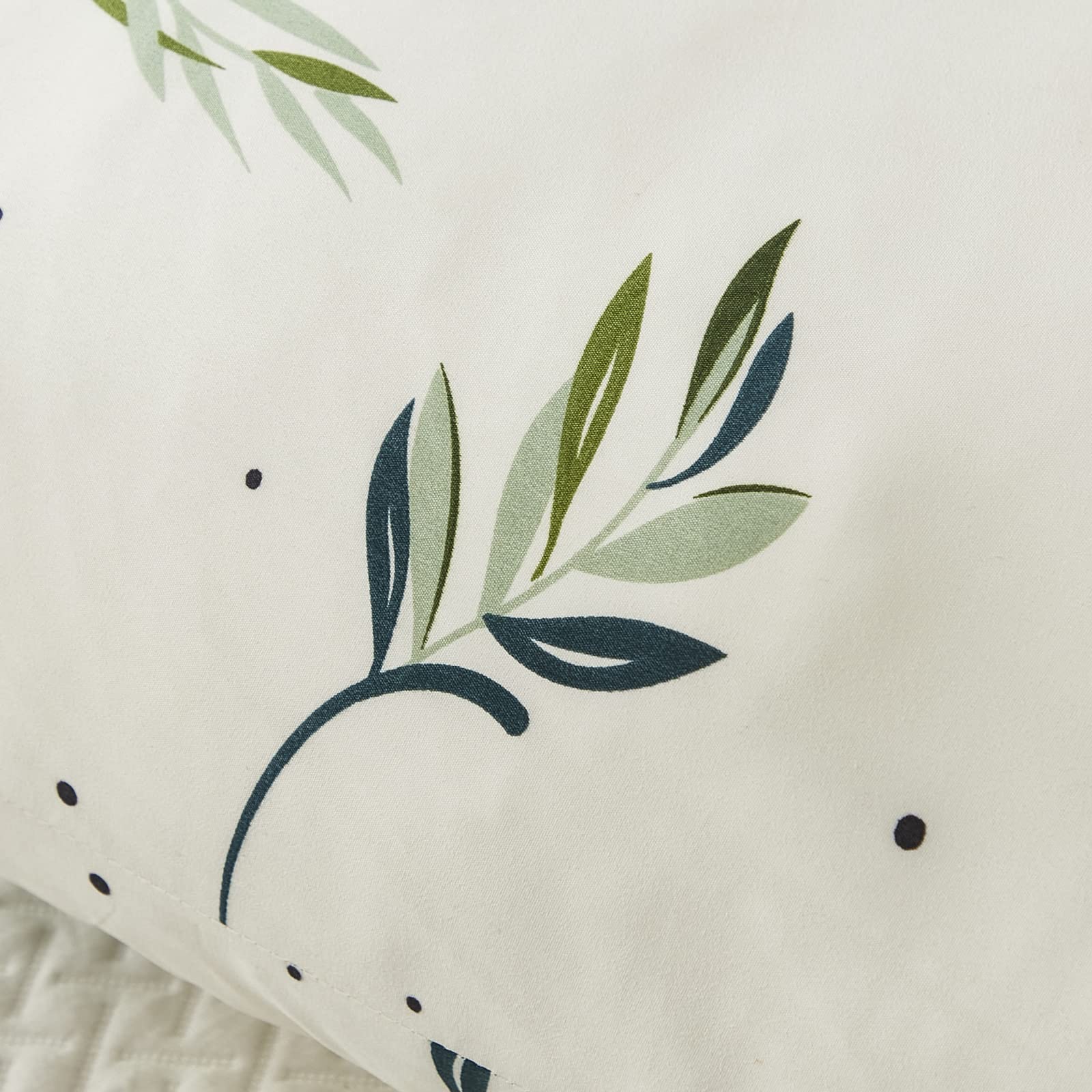 Green Botanical Leaves Body Pillow Cover 20x54 Inches with Pocket Closure - Boho Chic Pillow Case for Bedroom Decor, Couch & Dorm Room - Soft & Stylish Home Accessory