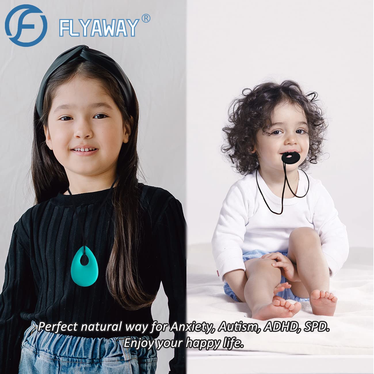 Sensory Chew Necklaces for Kids - Silicone Chewy Necklace Toys for Autism, Anxiety, ADHD & SPD Relief - Reduce Chewing, Biting & Fidgeting - Safe for Children & Adults - Perfect for School, Therapy & Home Use