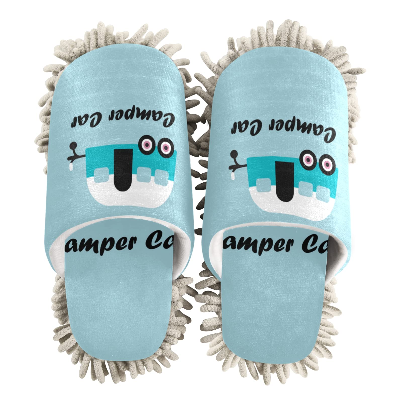 Best Unisex Mop Slippers for Cleaning - Soft House Slippers with Microfiber Dusting Pads (Size M-L) - Perfect for Spa, Home Cleaning & Pet Hair Removal