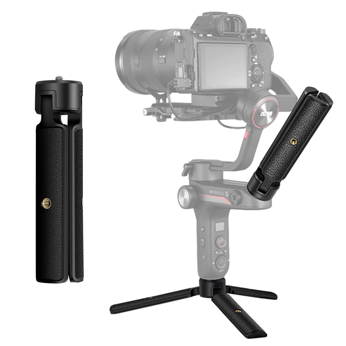 Extended Handle Grip & Tripod 2-in-1 for Gimbal Stabilizer - Compatible with DJI Ronin-S, Zhiyun WEEBILLs, Zhiyun Crane - Desktop Tripod Stand for DSLR Cameras - Perfect for Vlogging, Live Streaming & Professional Photography