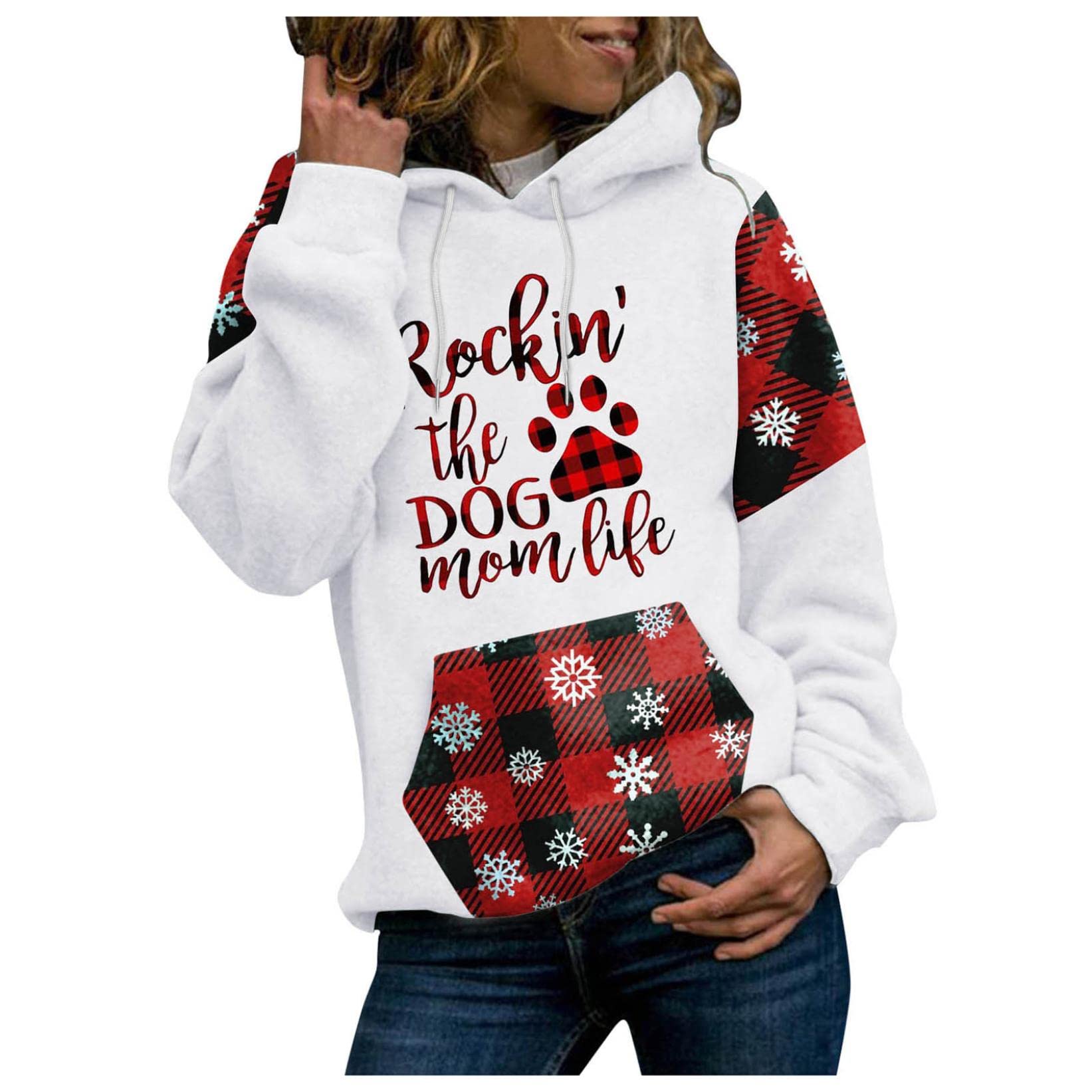 FMCHICO Women's Hoodies - Cozy Christmas Casual Long Sleeve Pullover Sweatshirt for Winter & Fall | Warm Fleece Lined Hooded Shirt for Everyday Wear, Outdoor Activities & Holiday Gifts