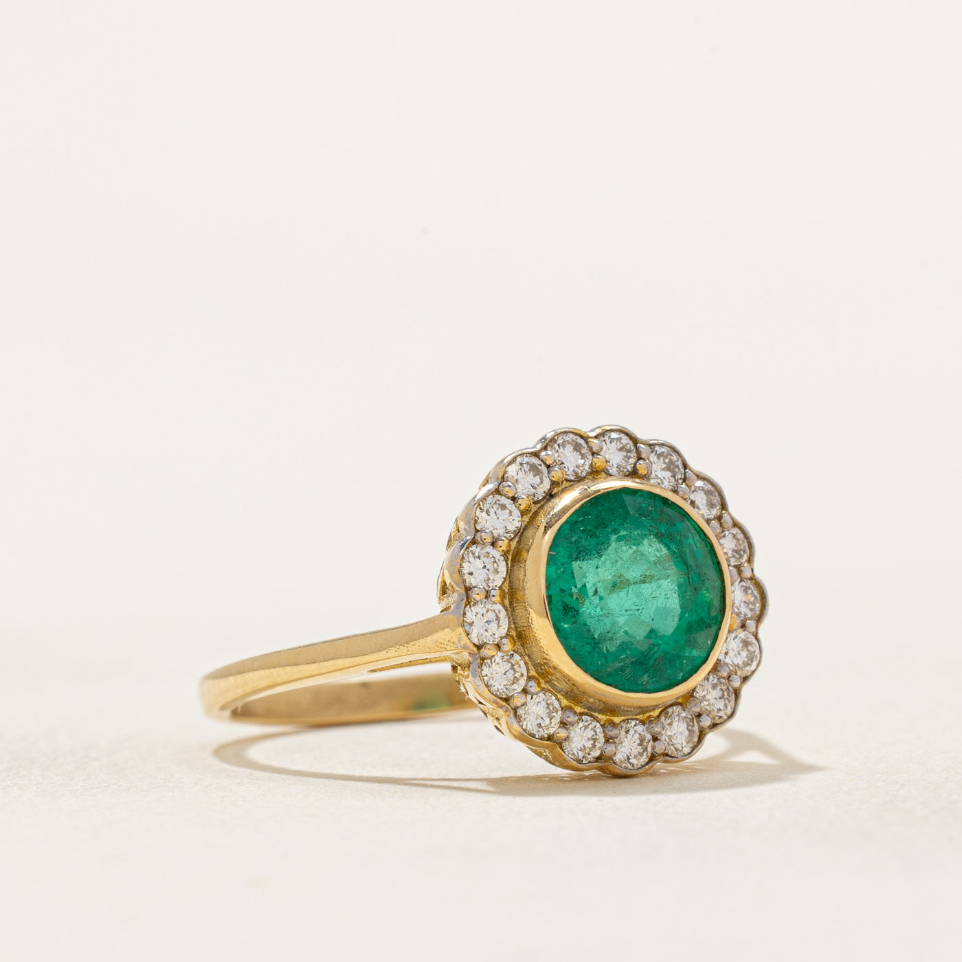 Birmingham Emerald & Diamond Halo Ring - 1.40ct Emerald & 0.34ctw Diamond Engagement Ring - Size 6.75 - Elegant Wedding Band for Women - Perfect for Proposals, Anniversaries & Special Occasions