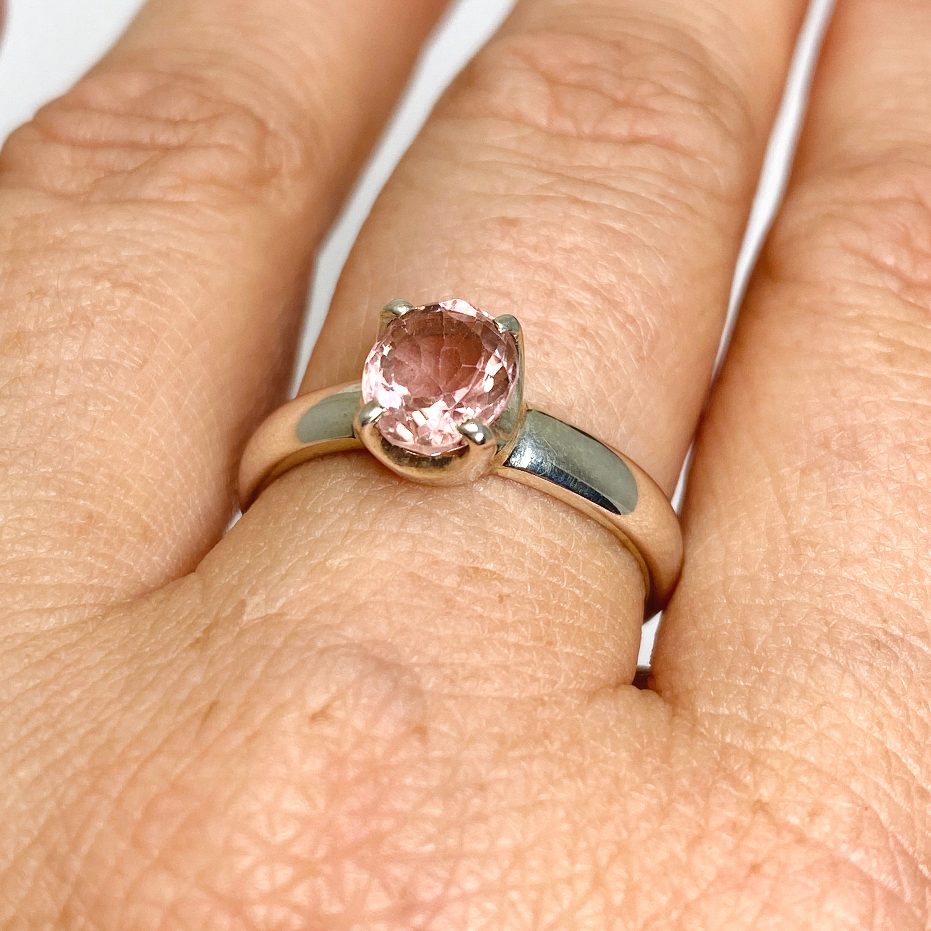 Pink Tourmaline Oval Faceted Ring Size 8.5 - Genuine Gemstone Jewelry for Women, Elegant Engagement & Wedding Gift, Perfect for Anniversary, Valentine's Day & Special Occasions