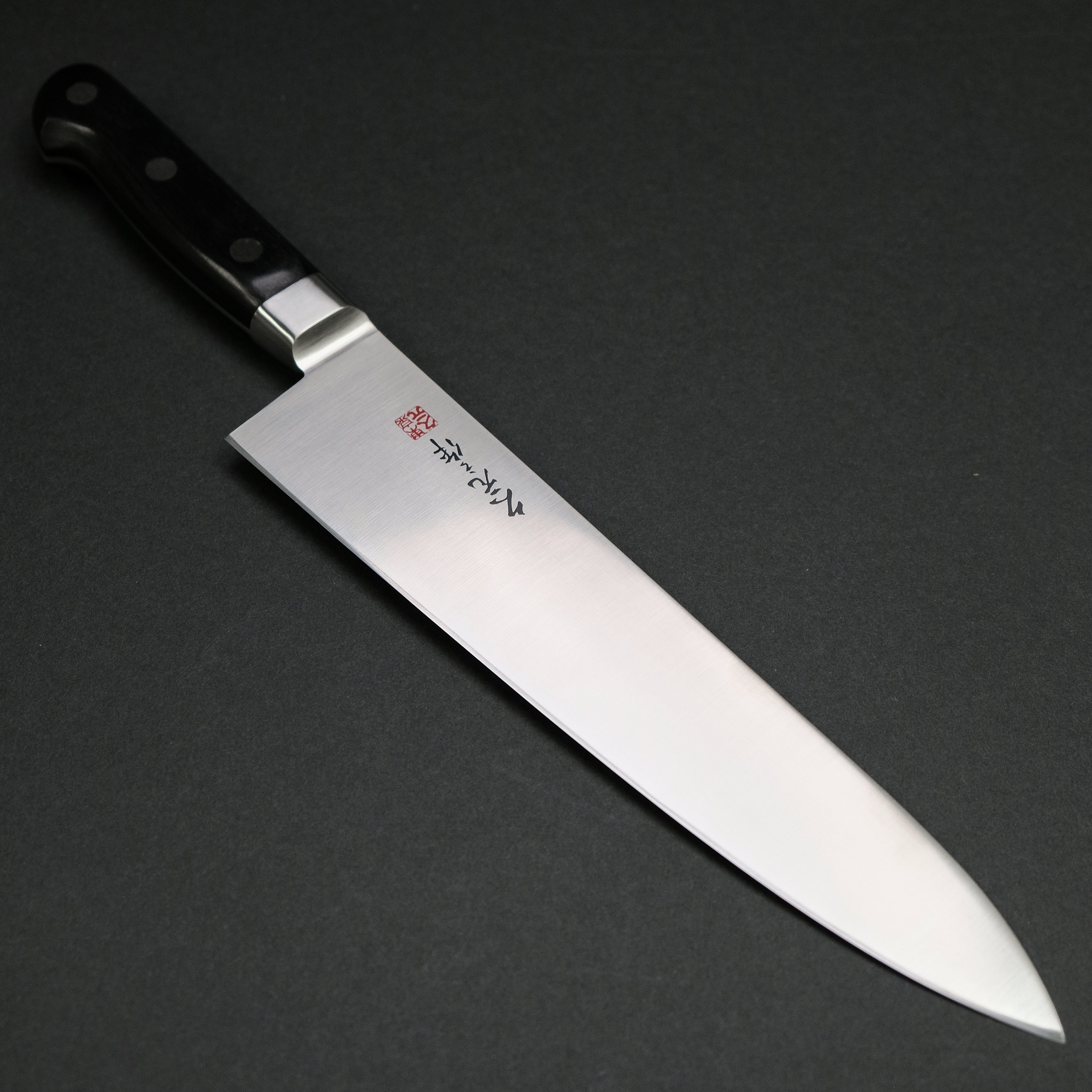 Morihei Hisamoto INOX Gyuto 240mm Japanese Chef Knife with Pakka Wood Handle - Professional Kitchen Knife for Slicing, Dicing & Meat Cutting