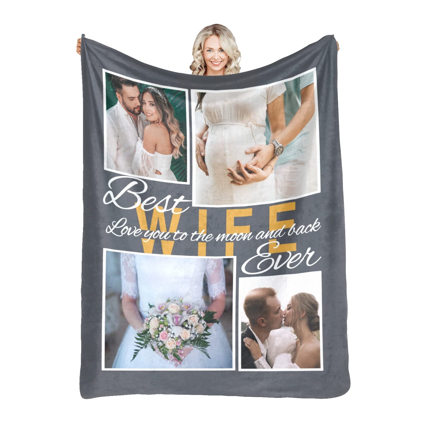 **Personalized Photo Blanket - Custom Blanket with Pictures for Mom, Dad, Kids, Couples & Friends - 30x40 Inch Sherpa Fleece - Perfect for Birthdays, Anniversaries & Gifts**
