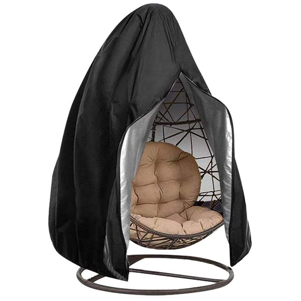 Waterproof Outdoor Hanging Egg Chair Cover with Storage Bag - Heavy Duty Dustproof Swing Chair Cover for Patio, Garden, Balcony - Indoor/Outdoor Furniture Protection for All Seasons (Beige)