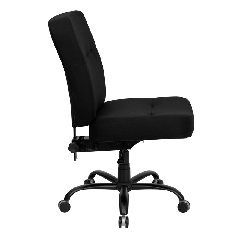 FLASH HERCULES Series Big & Tall 400 lb. Capacity Black Fabric Executive Swivel Ergonomic Office Chair with Rectangular Back - Perfect for Home Office, Gaming, and Heavy-Duty Workspaces