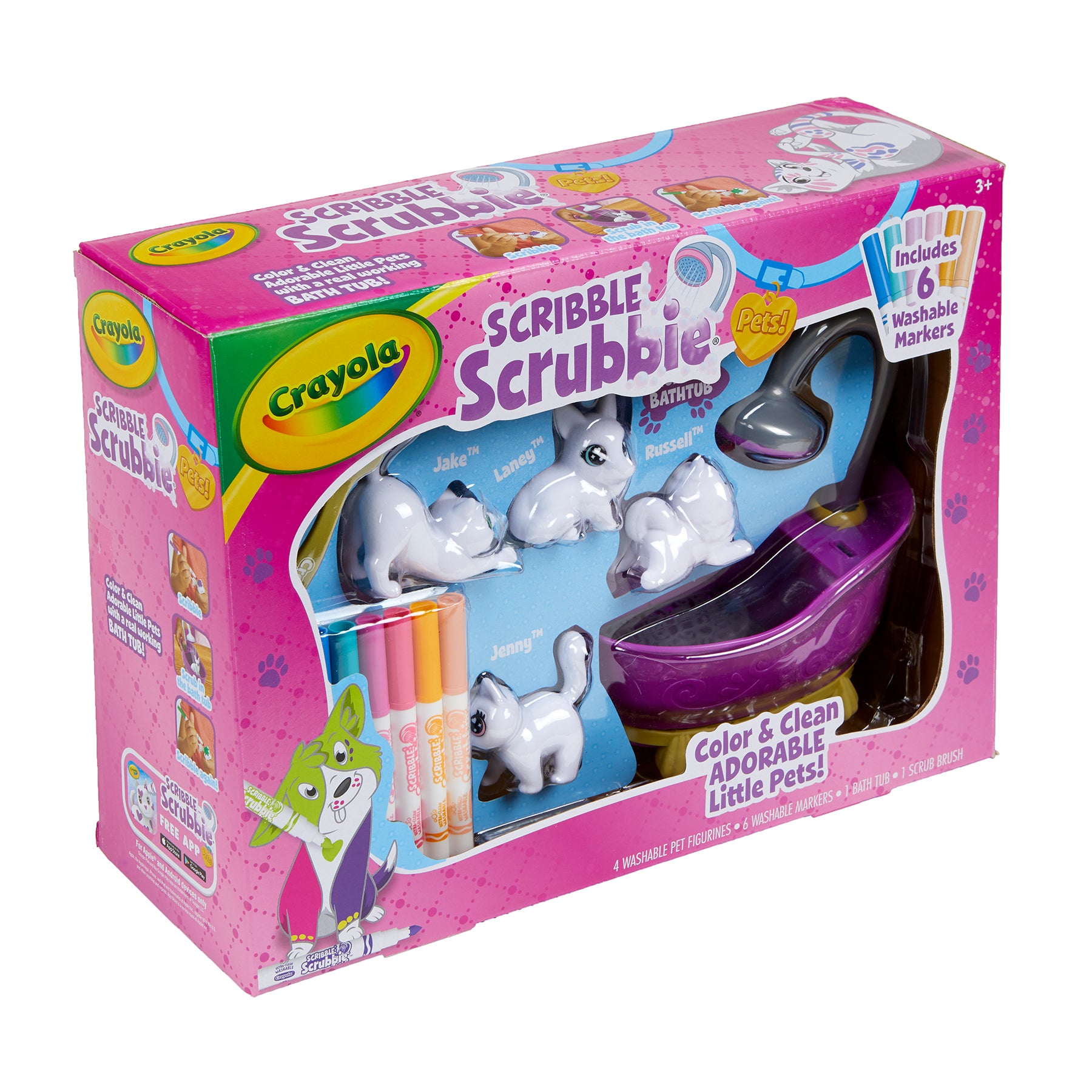 Crayola Scribble Scrubbie Pets - Washable Coloring Playset for Kids | Fun Animal Toy for Creative Play & Bath Time Activities