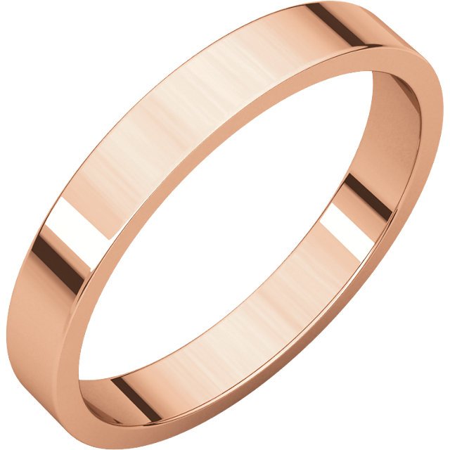 14K Gold 3mm Flat Wedding Band for Women - Elegant & Timeless Bridal Ring for Engagement, Anniversary & Everyday Wear